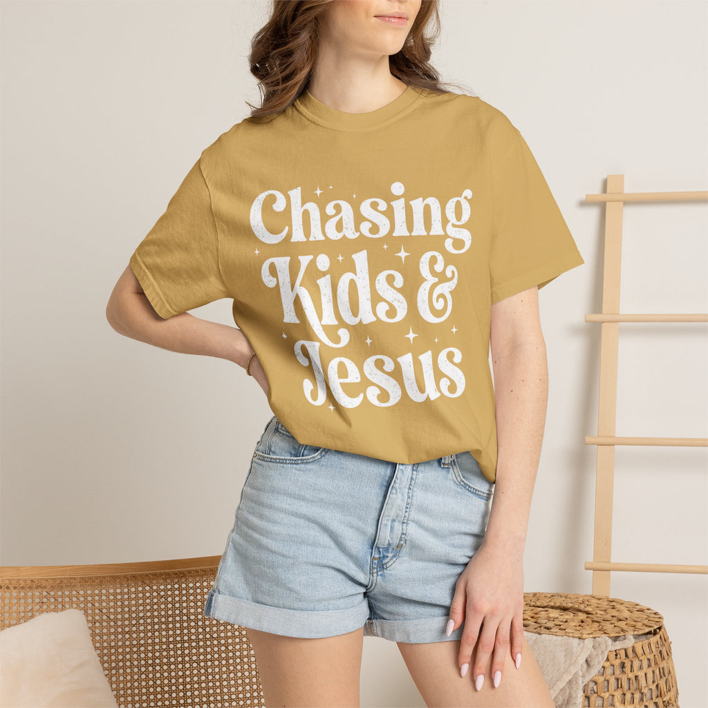 Chasing Kids & Jesus Tee — Christian Mom Graphic T-Shirt
