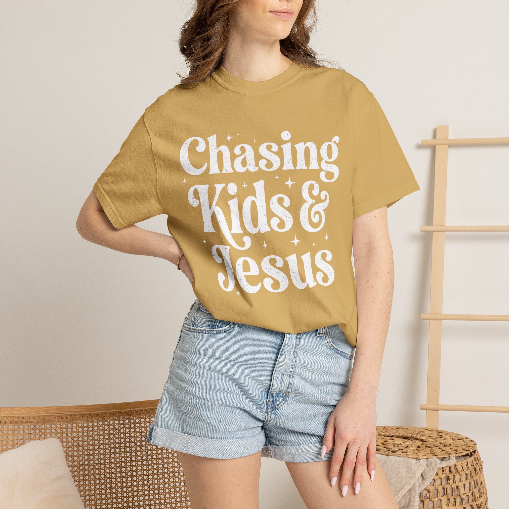 Chasing Kids & Jesus Tee — Christian Mom Graphic T-Shirt