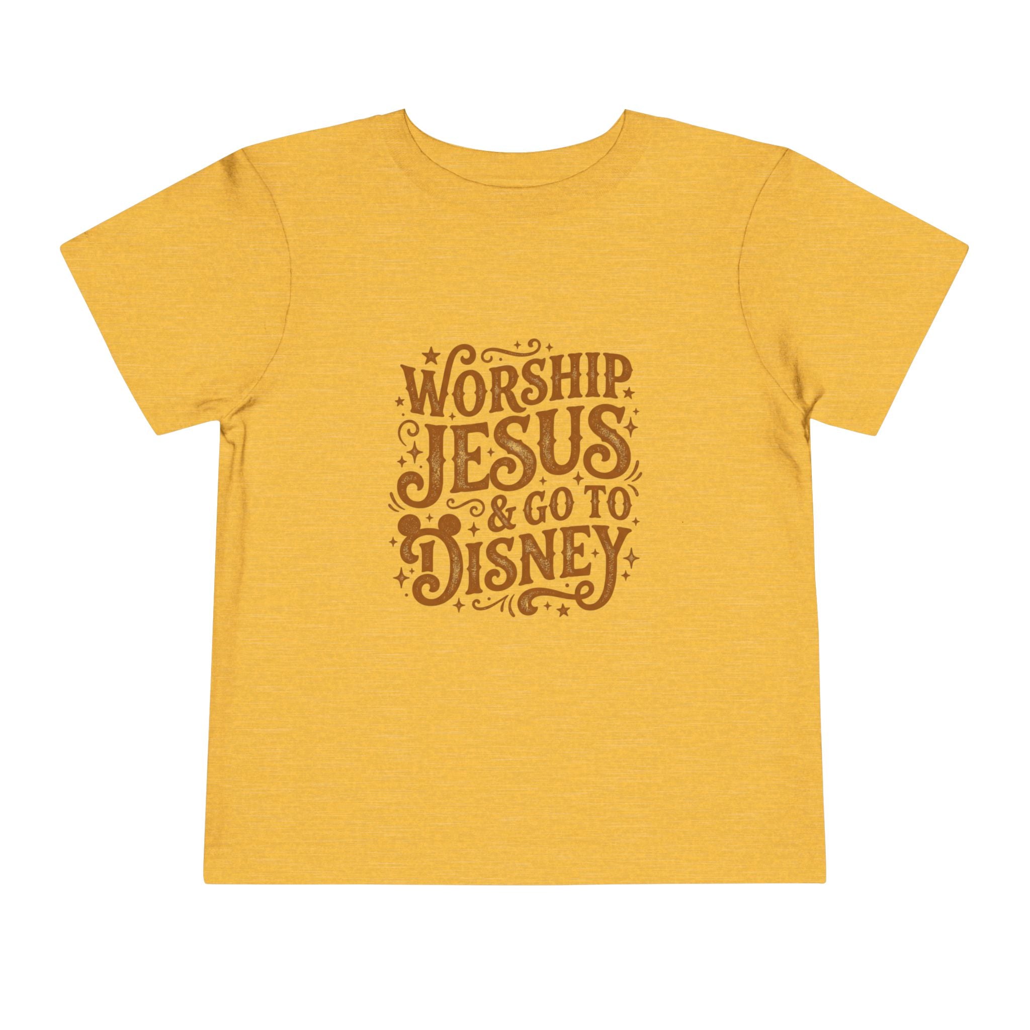 Toddler Tee — "Worship Jesus & Go to Disney" Faith-Inspired Kids Shirt