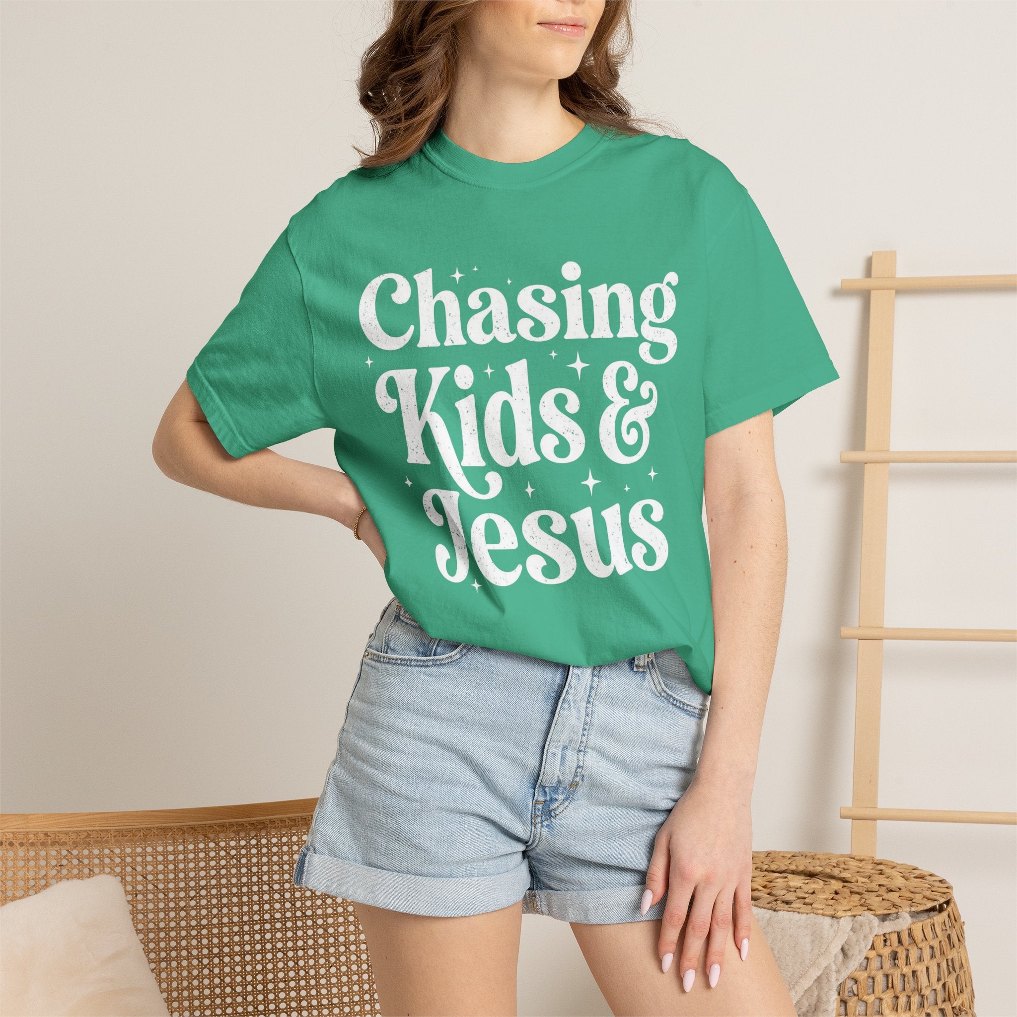 Chasing Kids & Jesus Tee — Christian Mom Graphic T-Shirt