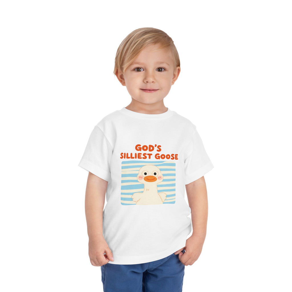 Toddler Tee — "God's Silliest Goose" Cute Duck Graphic