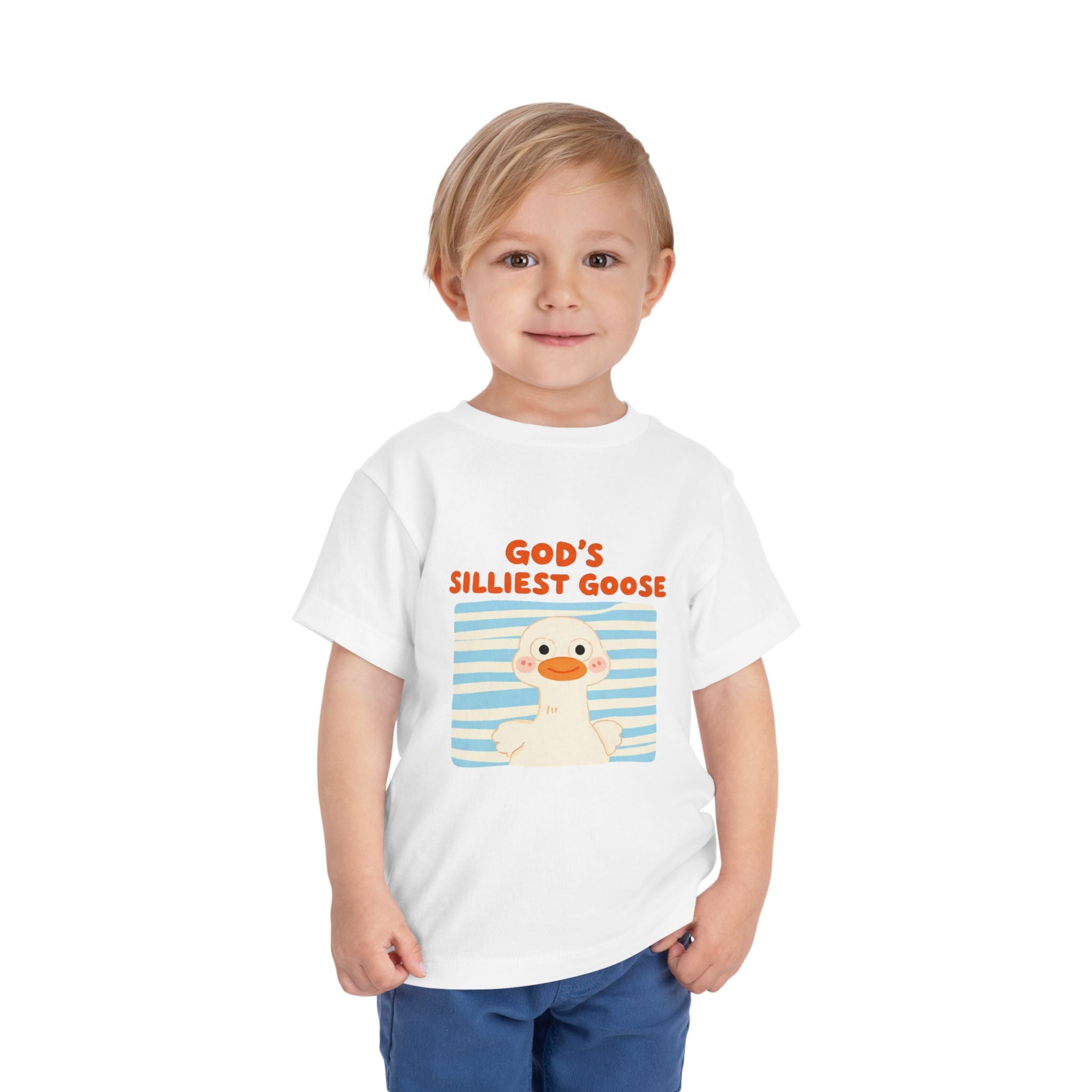 Toddler Tee — "God's Silliest Goose" Cute Duck Graphic