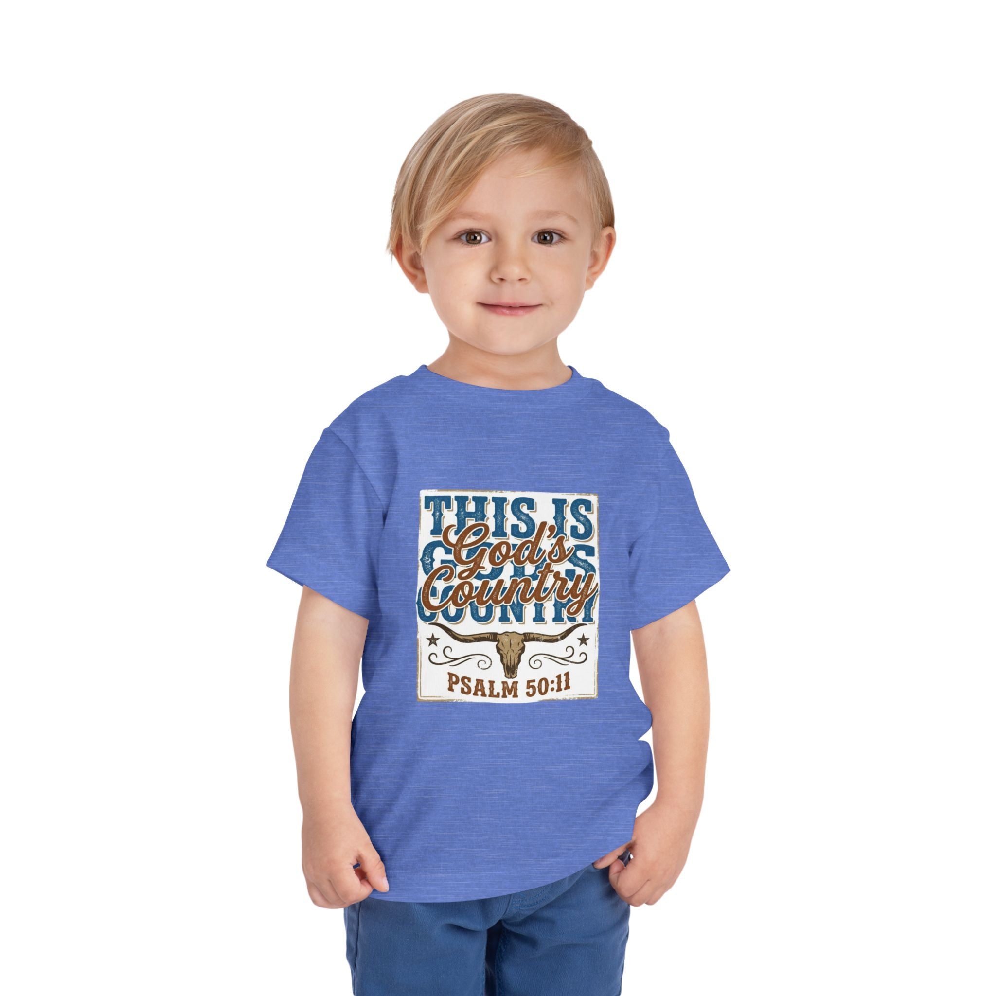 Toddler Tee - "This Is God’s Country" Psalm 50:11 Christian Kids Shirt
