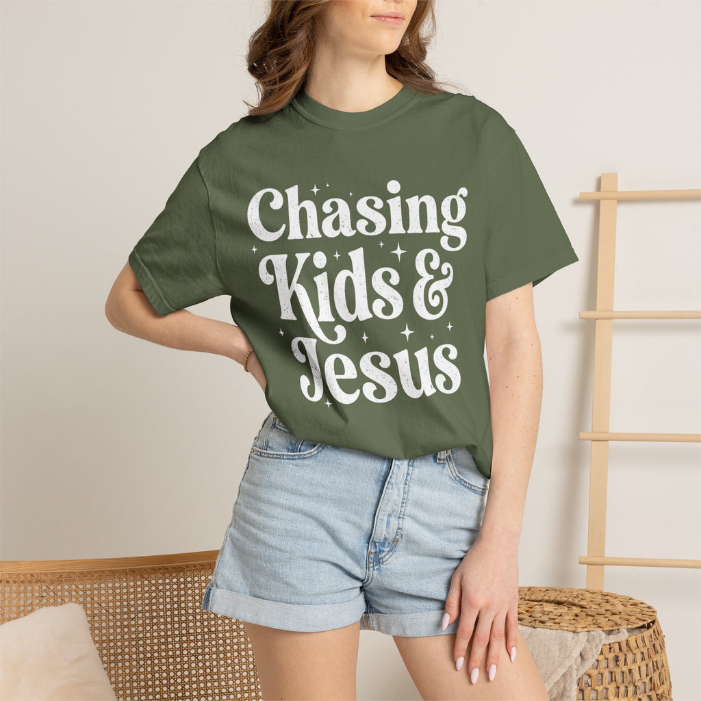 Chasing Kids & Jesus Tee — Christian Mom Graphic T-Shirt