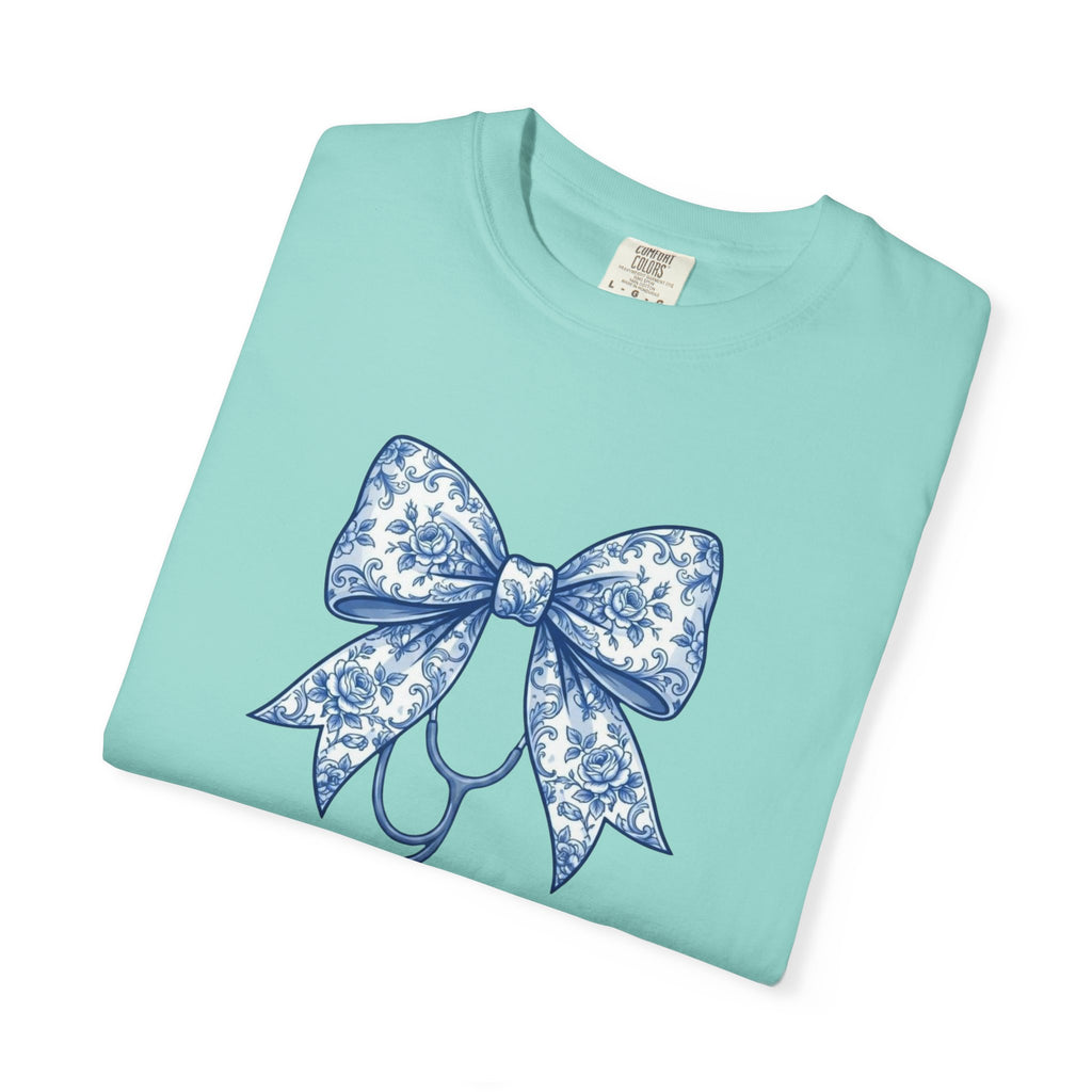 Blue Floral Bow Stethoscope
