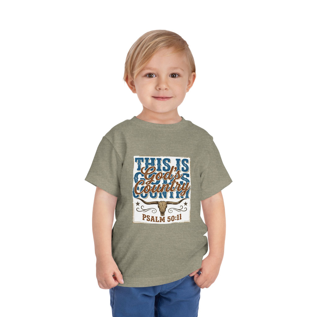 Toddler Tee - "This Is God’s Country" Psalm 50:11 Christian Kids Shirt