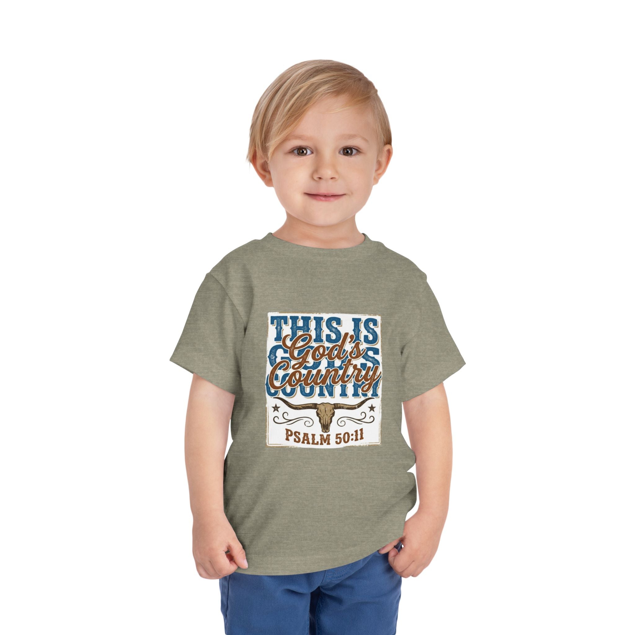 Toddler Tee - "This Is God’s Country" Psalm 50:11 Christian Kids Shirt