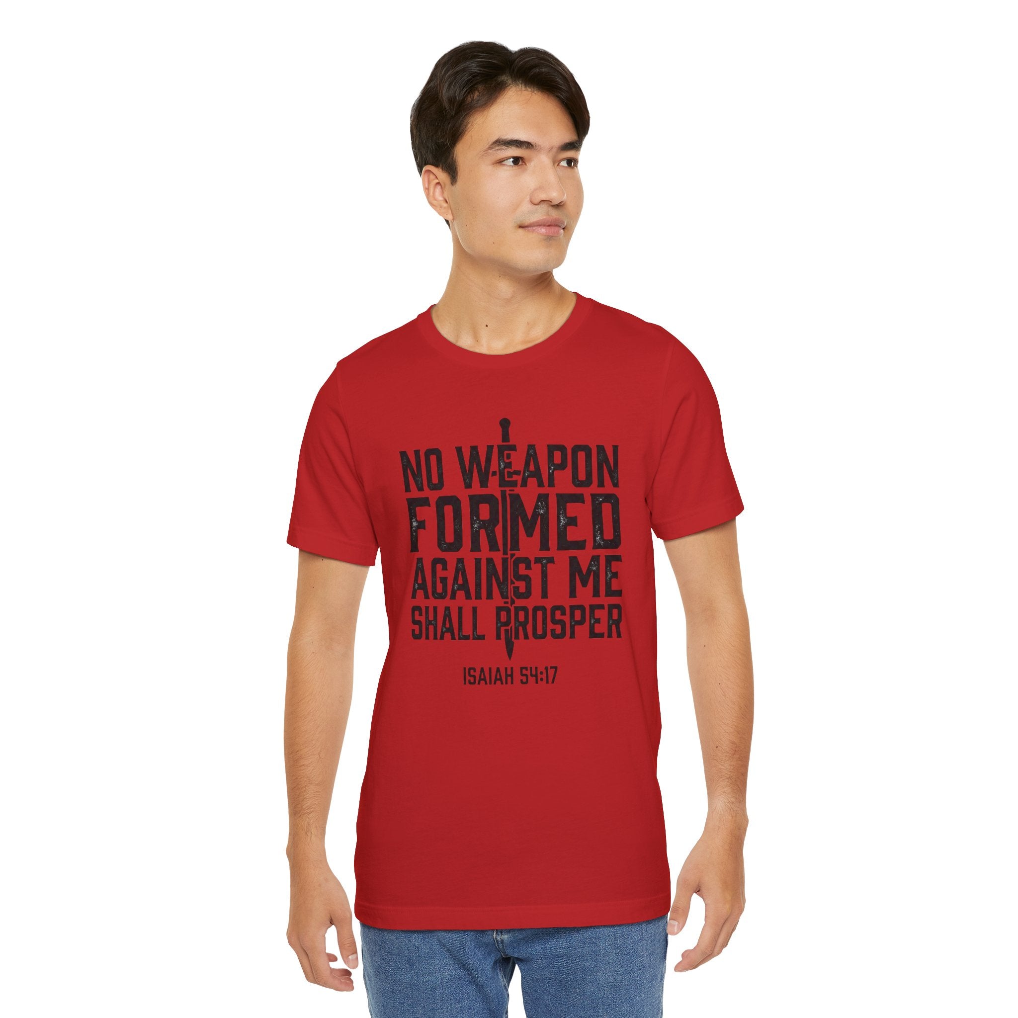 Inspirational Quote Tee - Isaiah 54:17 Unisex Jersey Short Sleeve Shirt