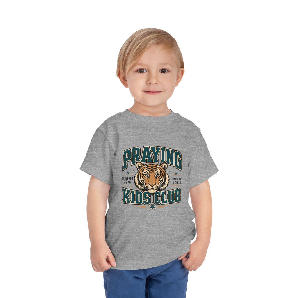 Praying Kids Club Toddler Tee — Tiger Logo Christian Youth Shirt