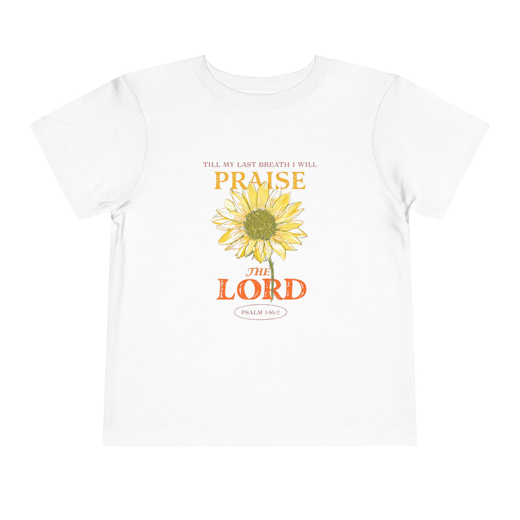 Toddler Tee — "Praise the Lord" Sunflower Christian T‑Shirt