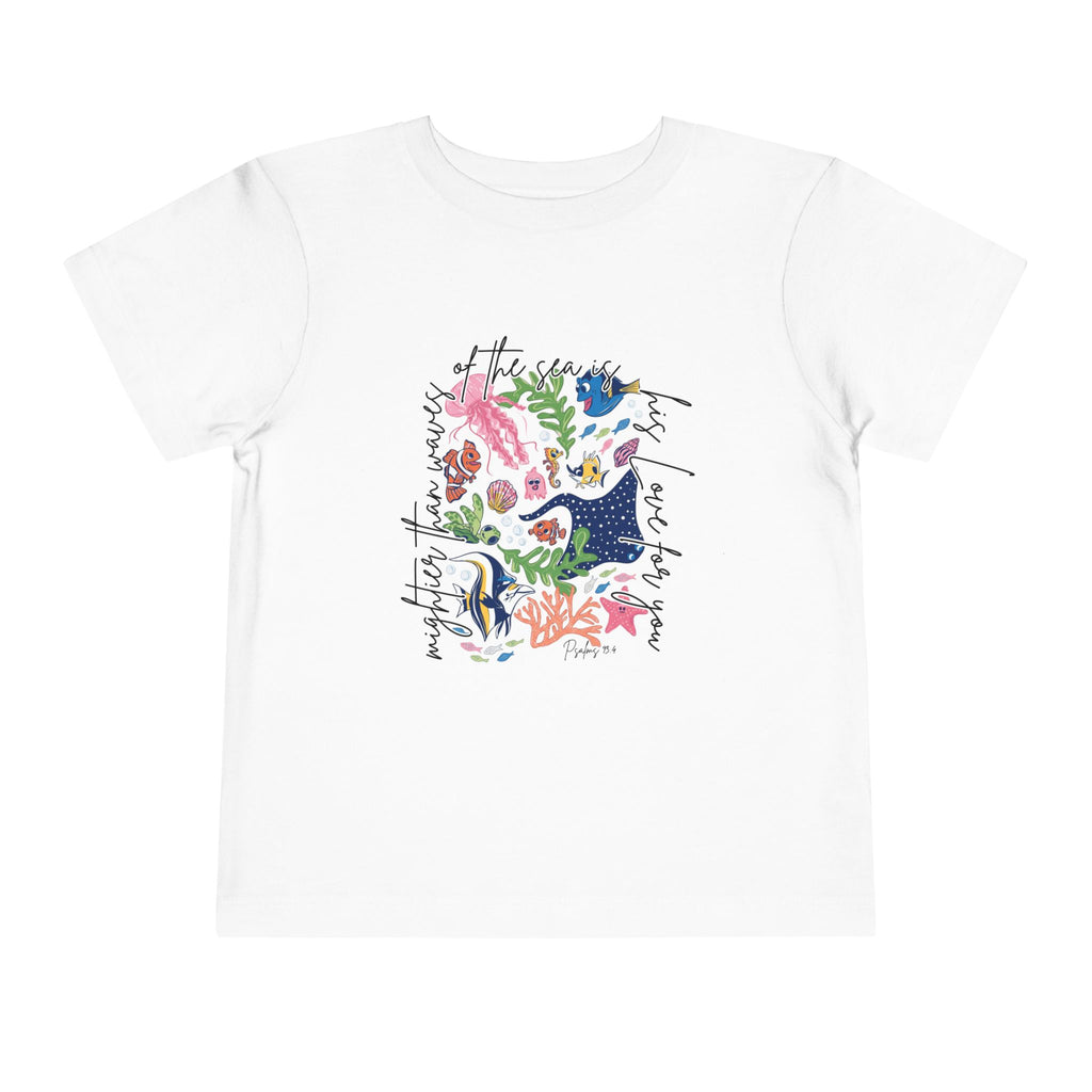 Toddler Tee — Colorful Floral Jungle Print with Playful Script