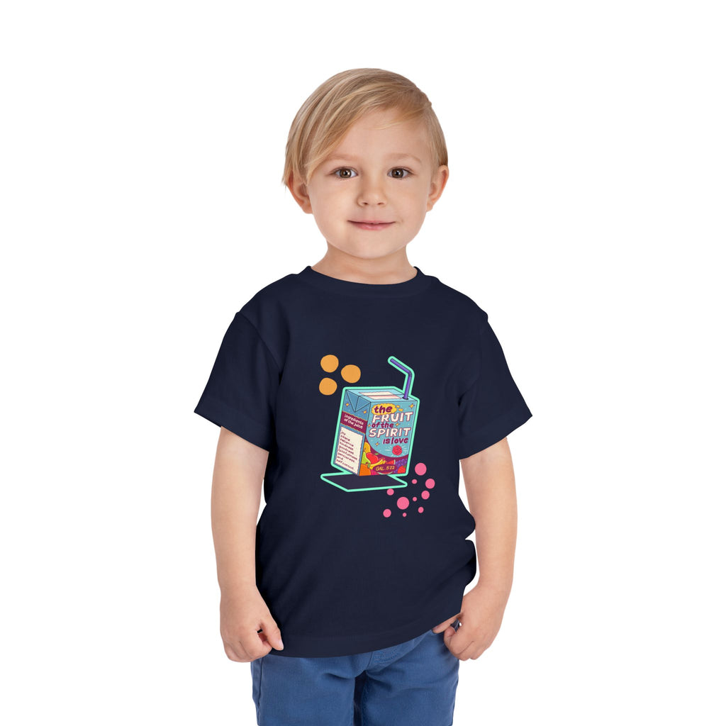 Toddler Tee — Colorful 'Fruit Spirit' Juice Box Graphic Kids Shirt