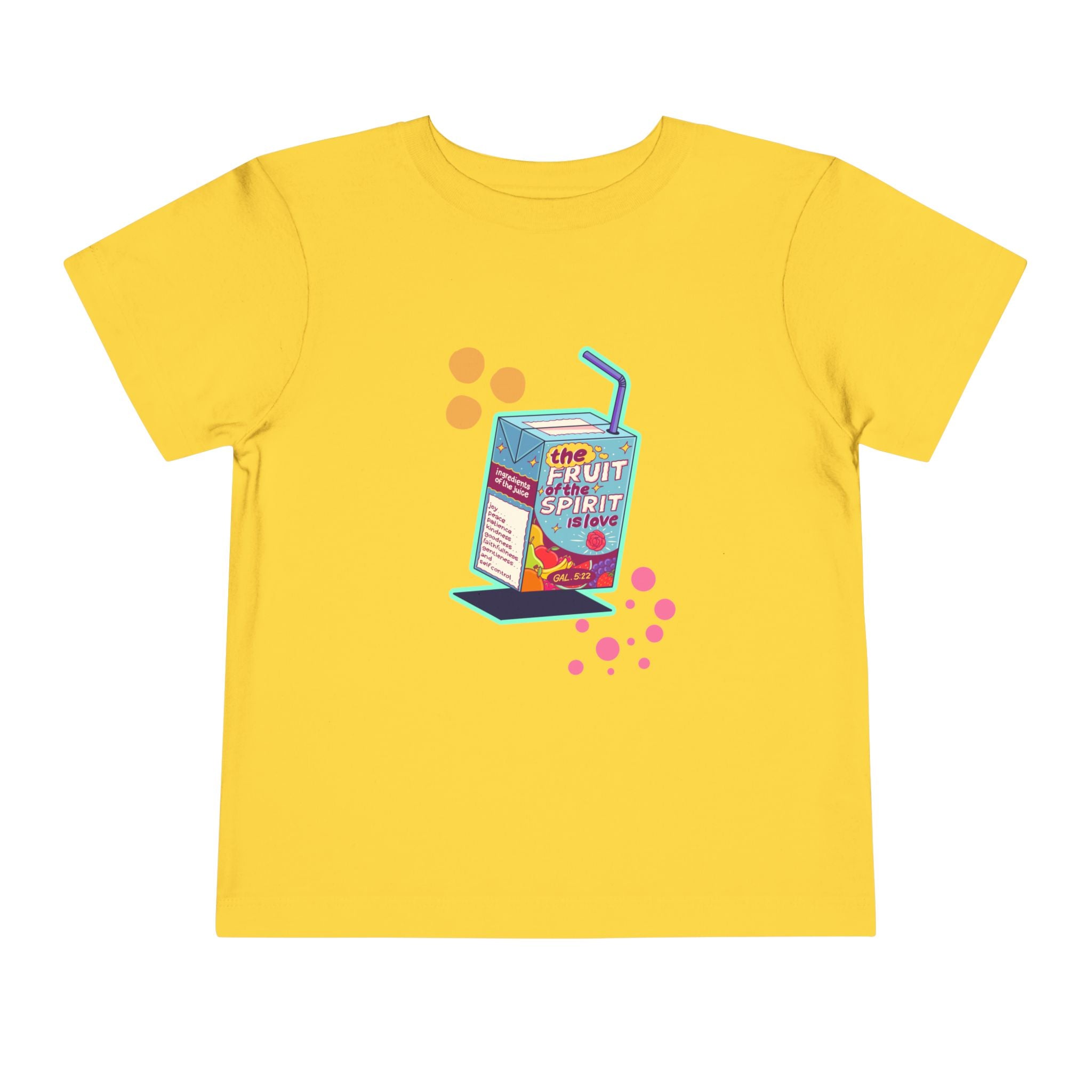 Toddler Tee — Colorful 'Fruit Spirit' Juice Box Graphic Kids Shirt