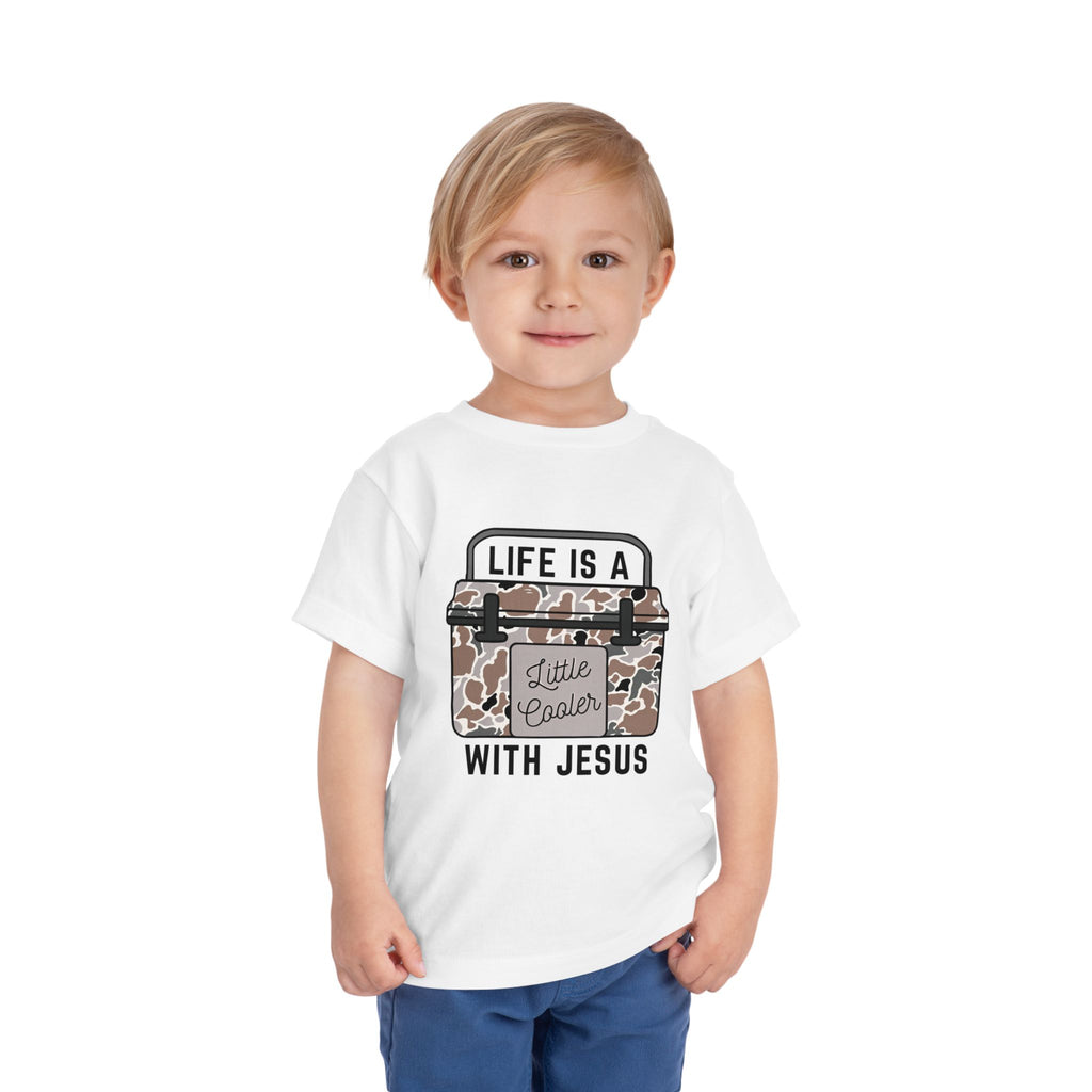 Toddler Tee — "Life Is A Little Cooler With Jesus" Cooler Graphic