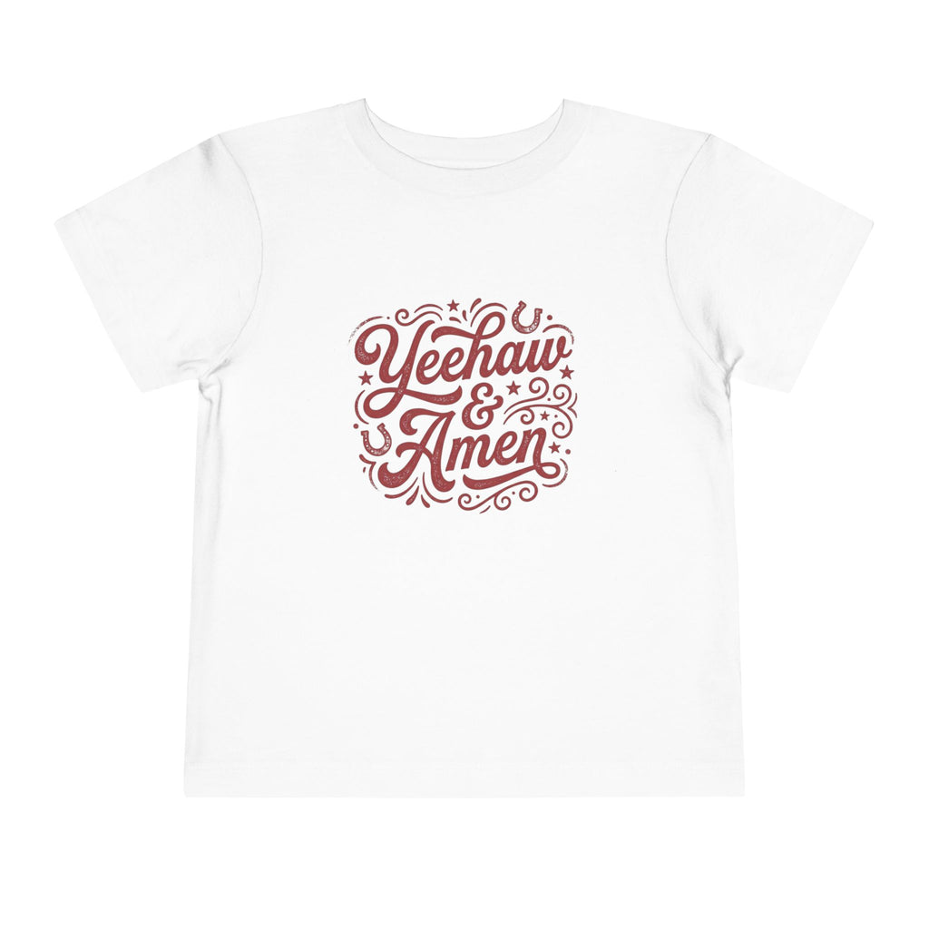 Toddler Tee — "Yeehaw & Amen" Western Cowboy Graphic