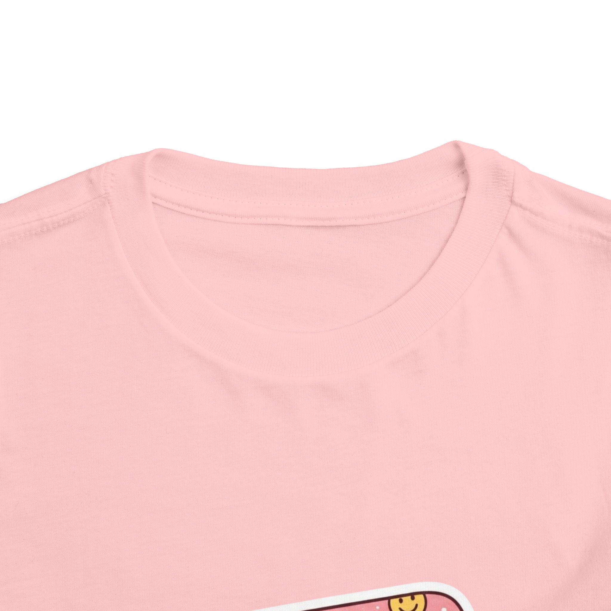 Toddler Tee - "Jesus Heals" Pink Bandage Faith Shirt