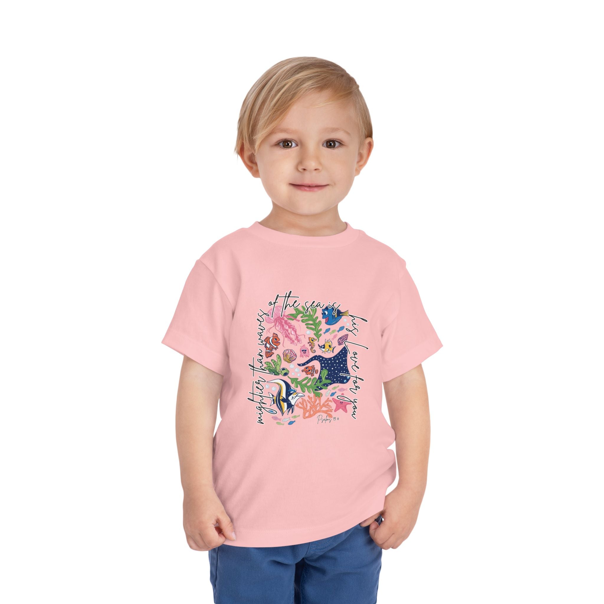 Toddler Tee — Colorful Floral Jungle Print with Playful Script