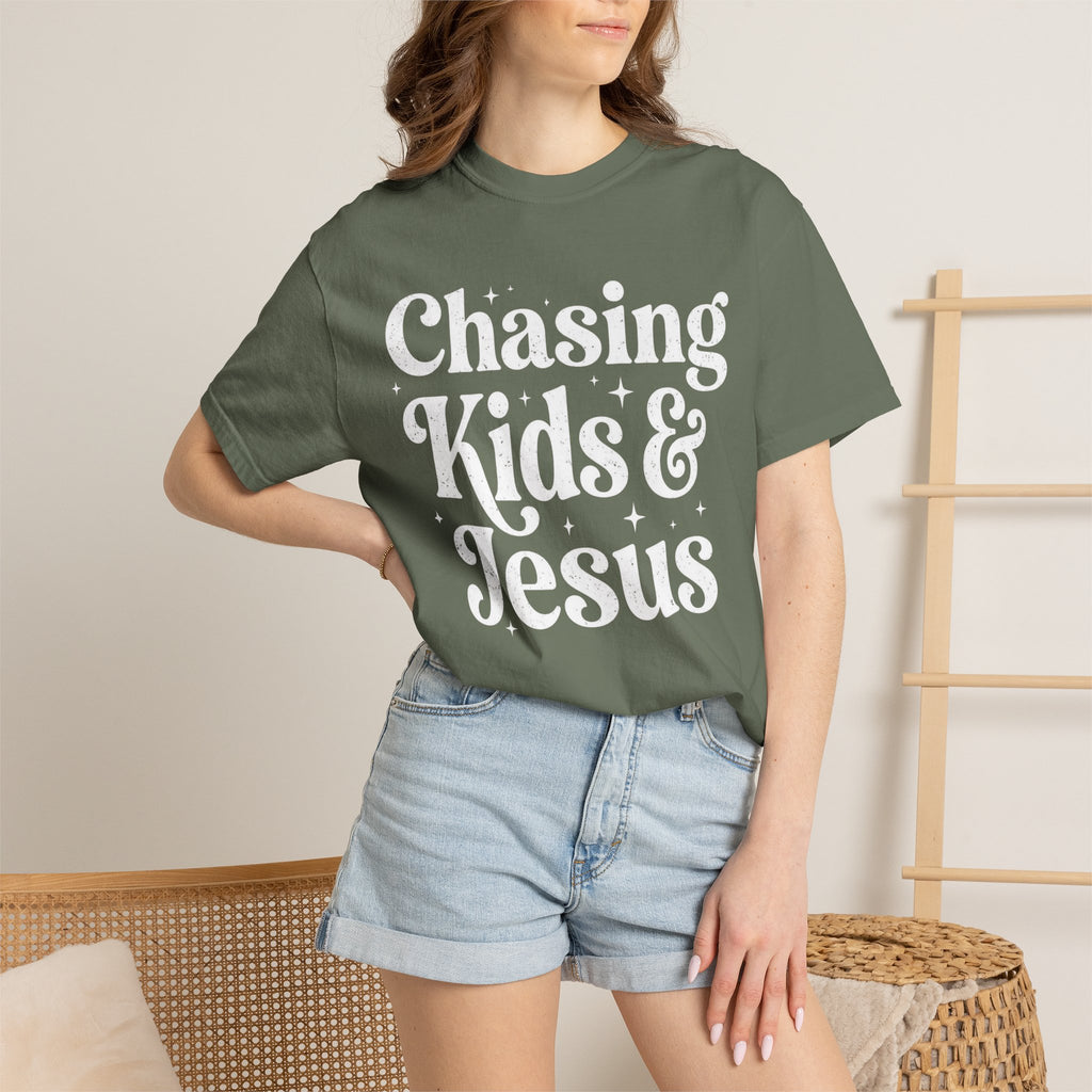 Chasing Kids & Jesus Tee — Christian Mom Graphic T-Shirt