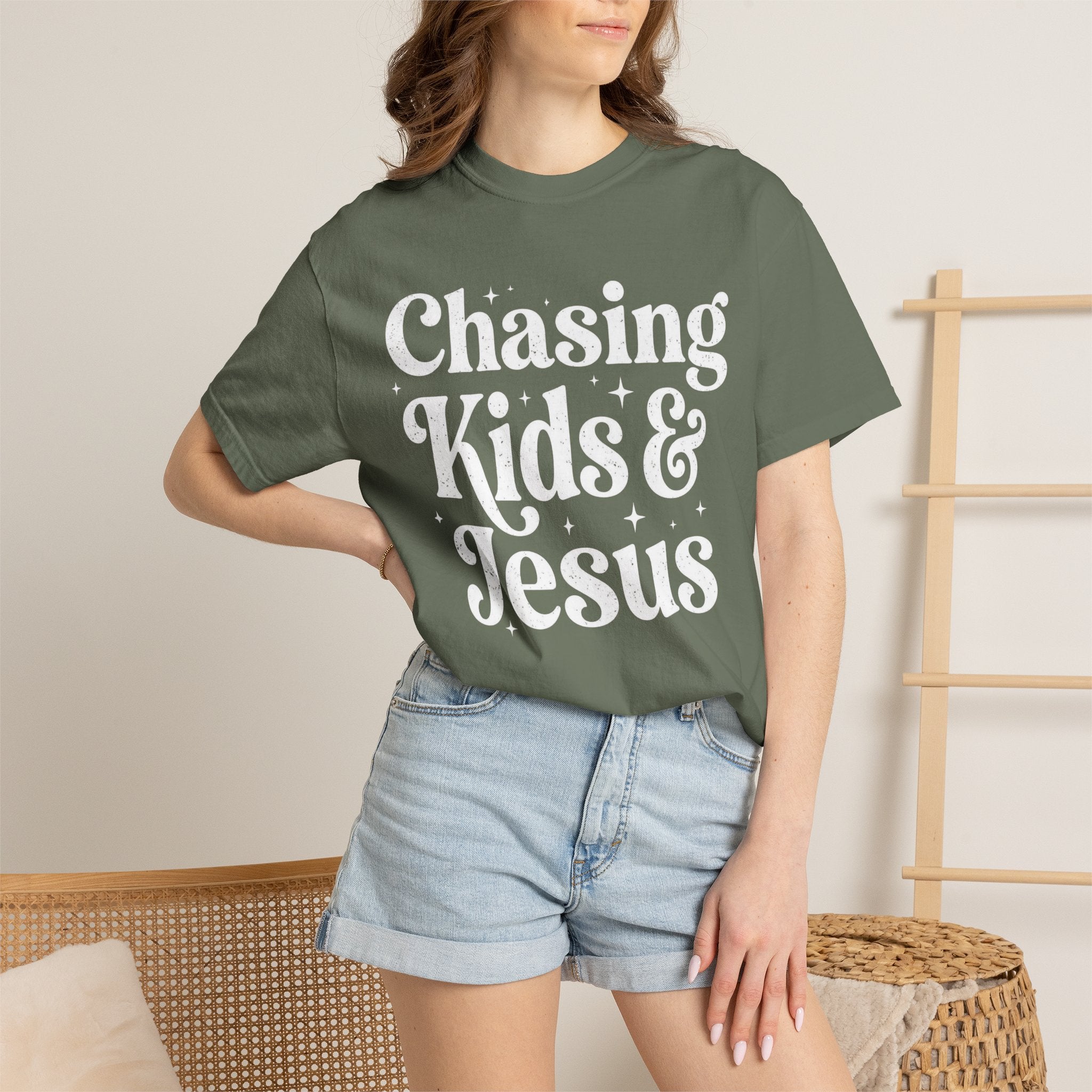 Chasing Kids & Jesus Tee — Christian Mom Graphic T-Shirt