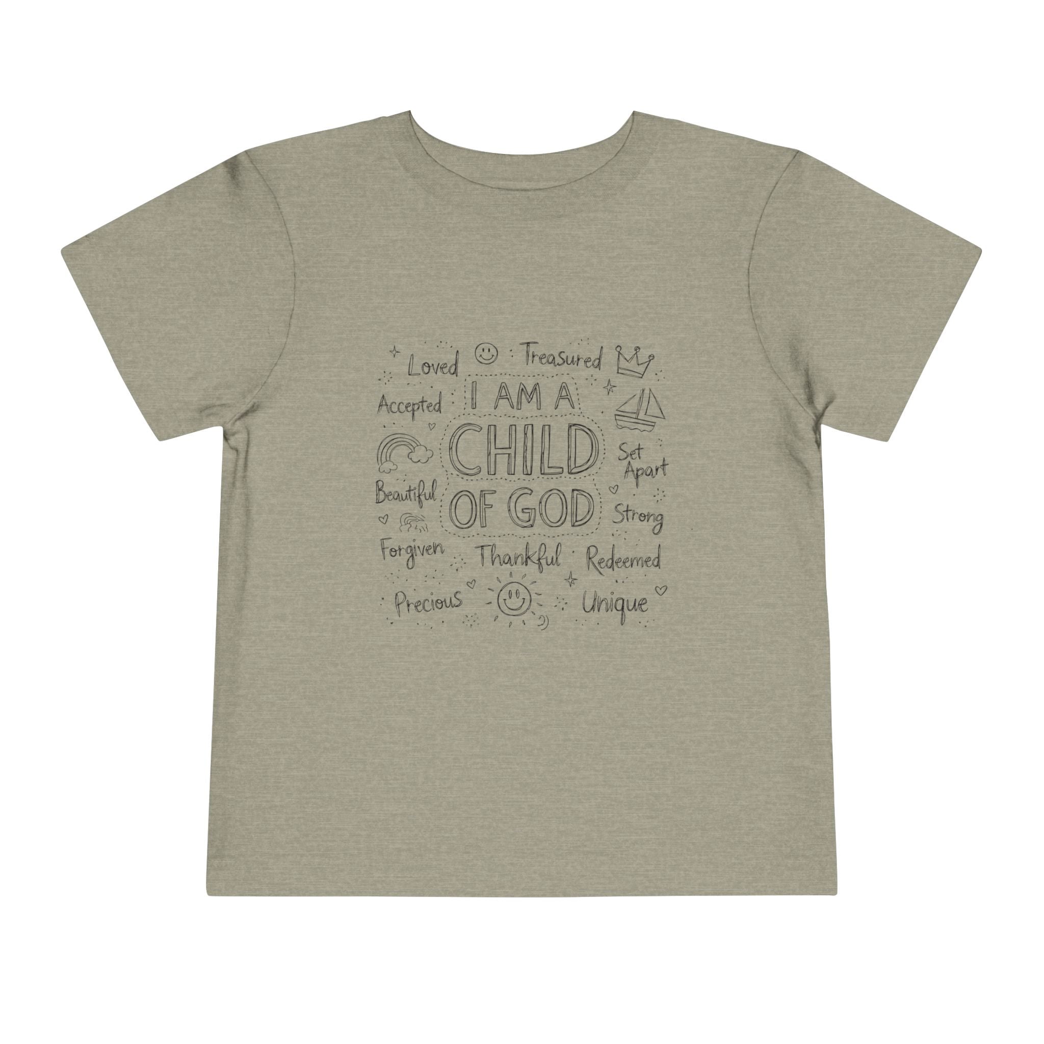 Toddler Tee — "I Am a Child of God" Inspirational Faith Shirt