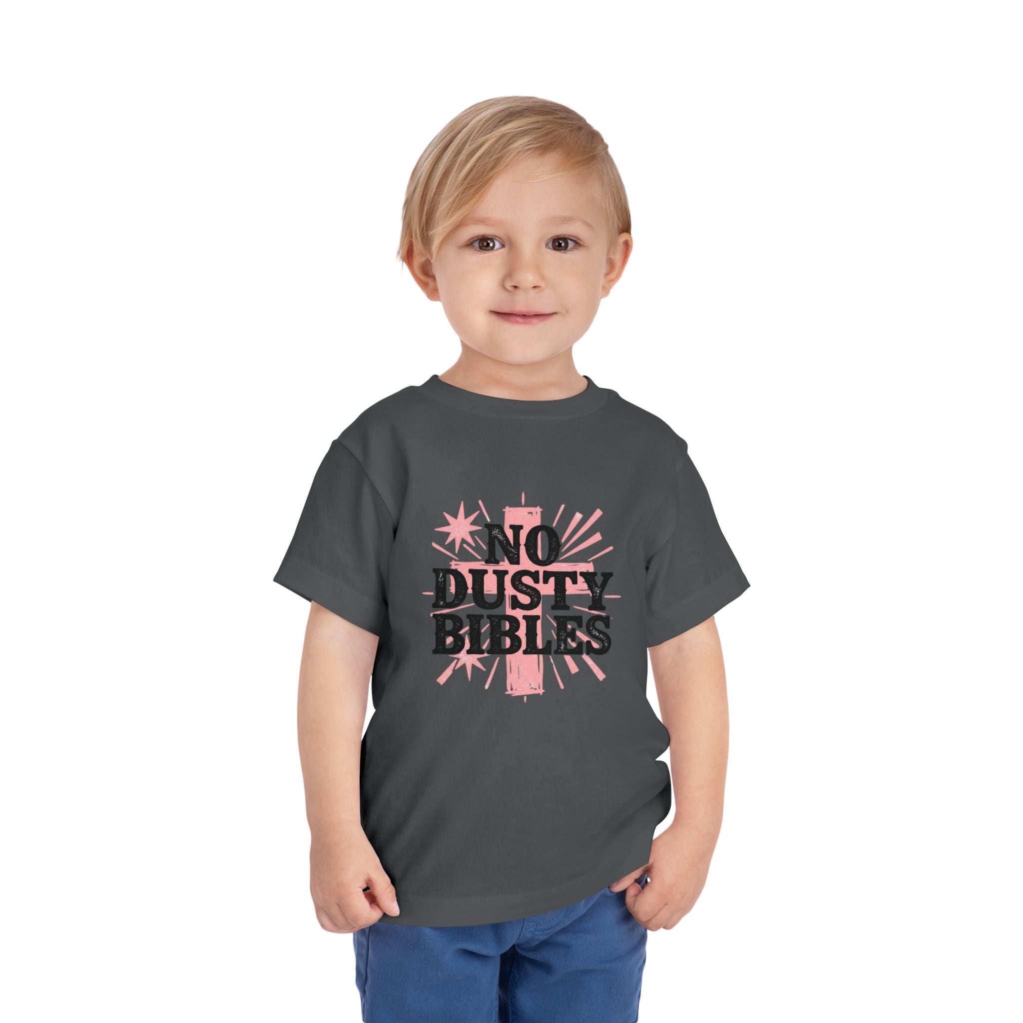 No Dusty Bibles Toddler Tee — Cute Christian Kids Shirt