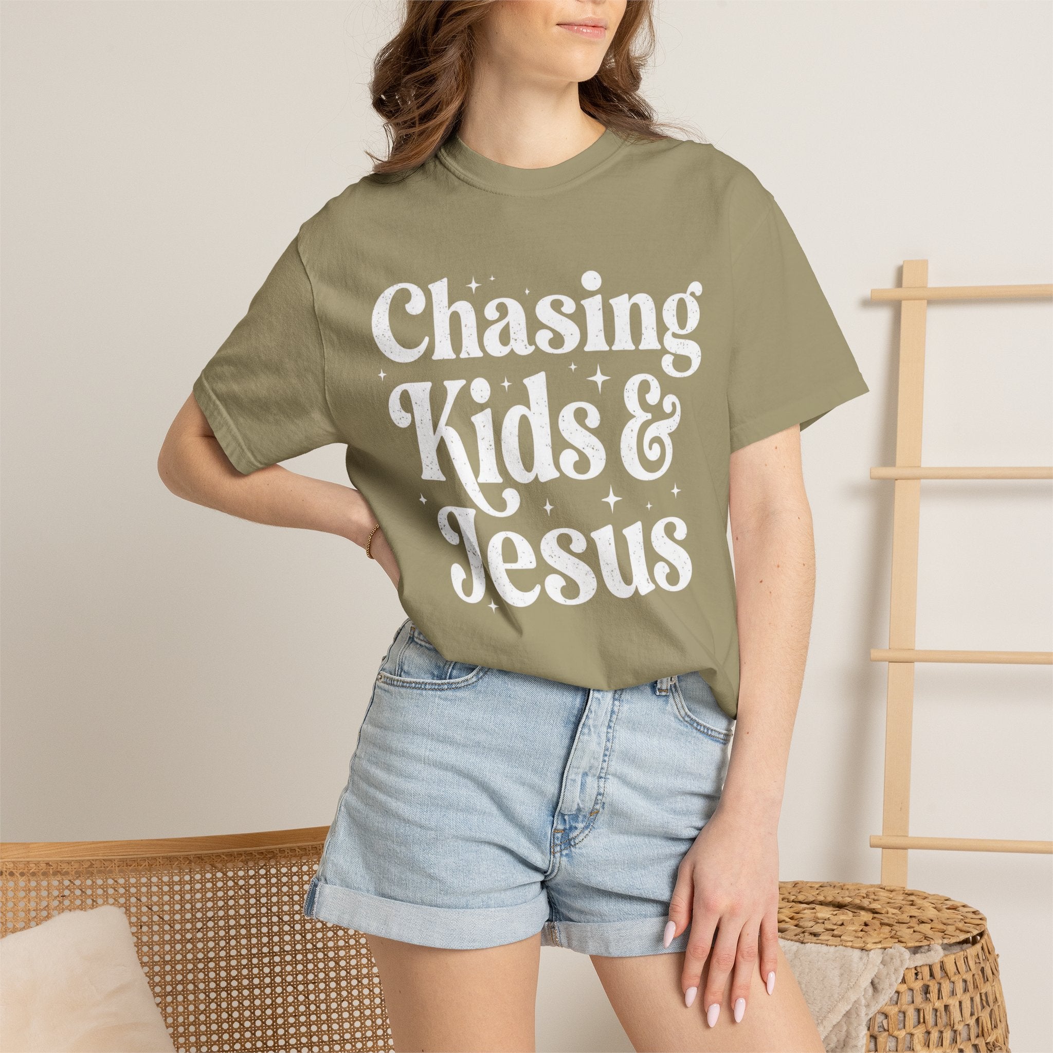 Chasing Kids & Jesus Tee — Christian Mom Graphic T-Shirt