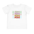 Kids "Jesus" Retro Rainbow Tee — Toddler Christian Shirt