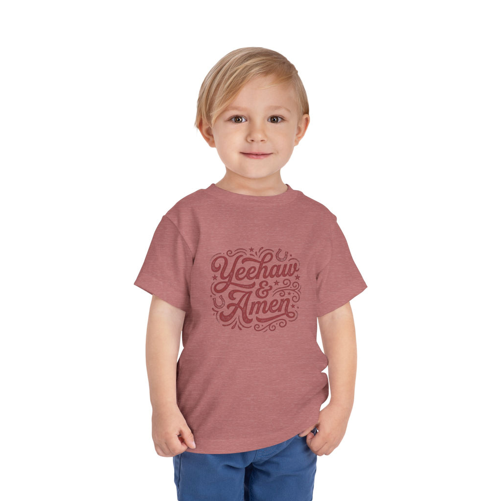 Toddler Tee — "Yeehaw & Amen" Western Cowboy Graphic