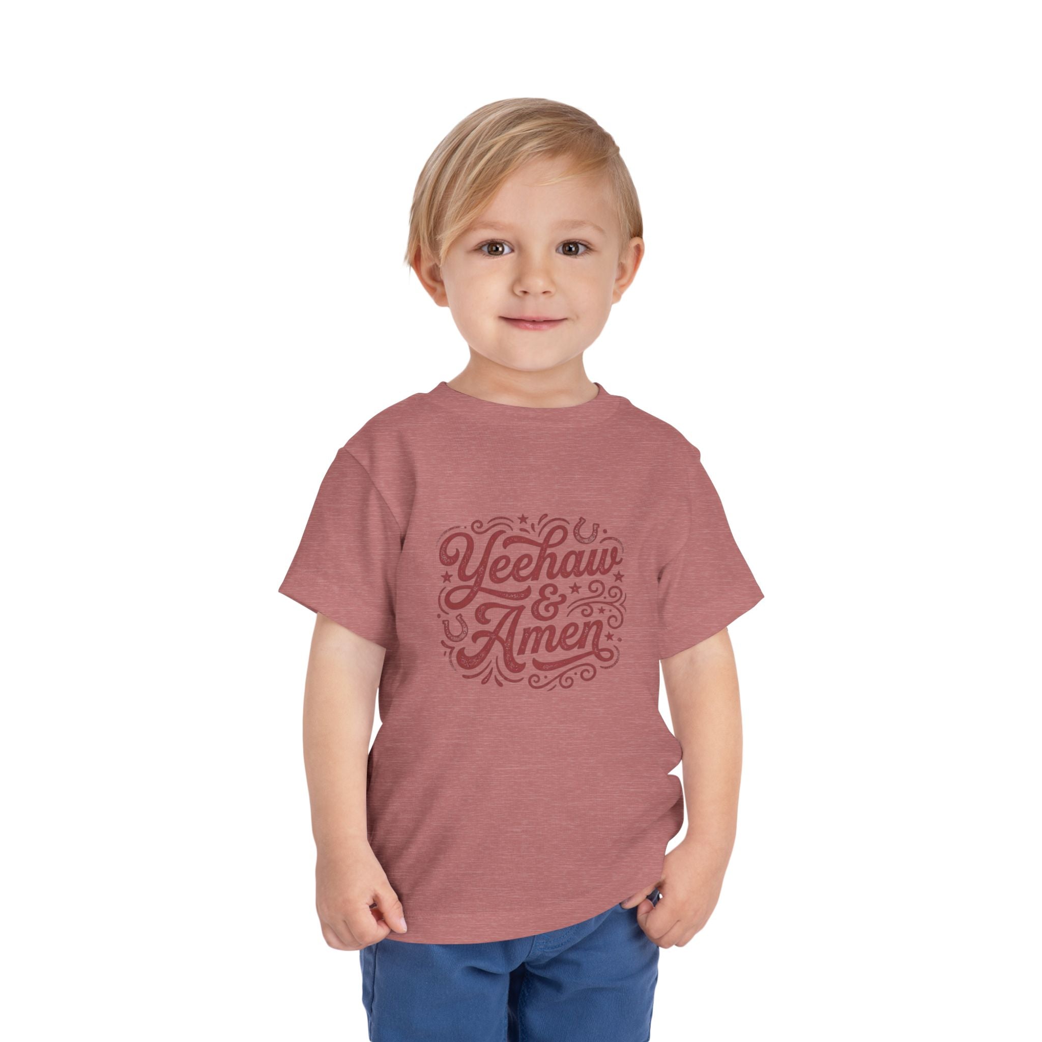 Toddler Tee — "Yeehaw & Amen" Western Cowboy Graphic