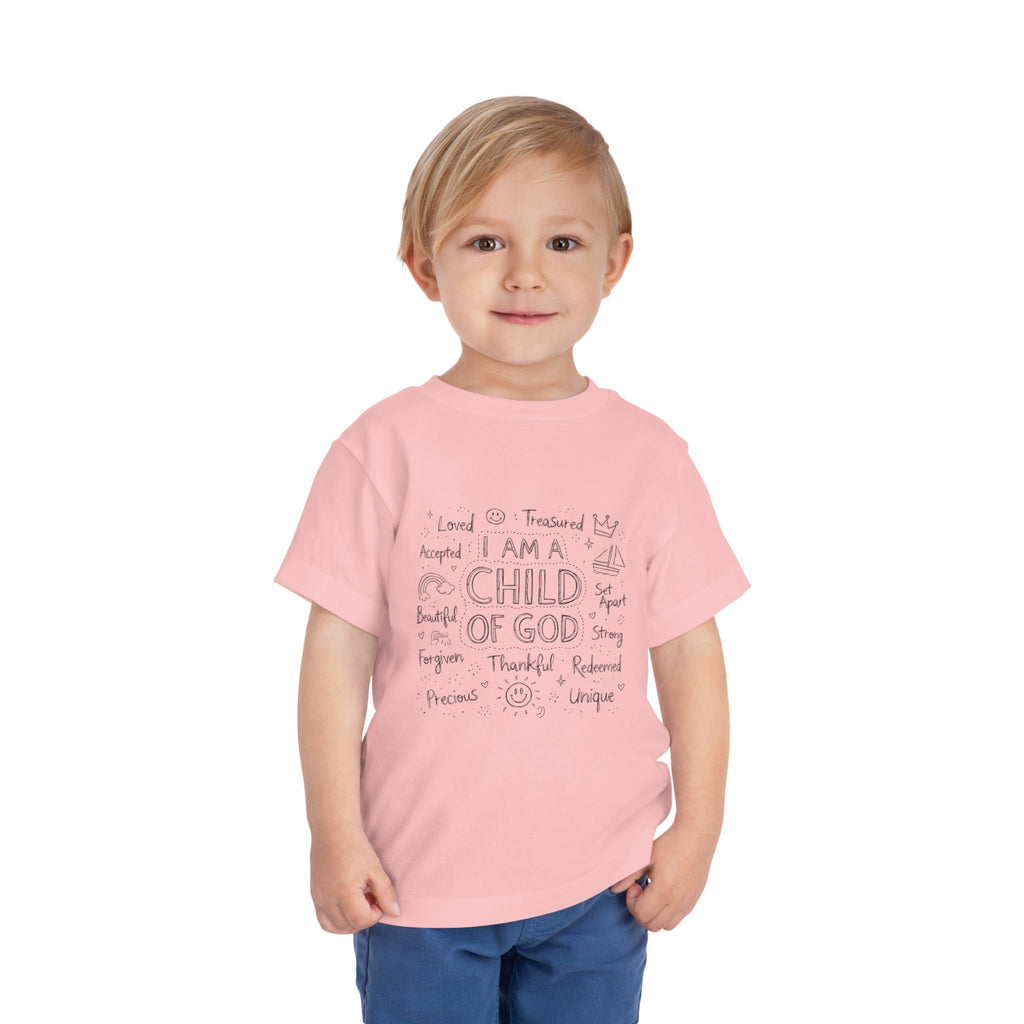 Toddler Tee — "I Am a Child of God" Inspirational Faith Shirt