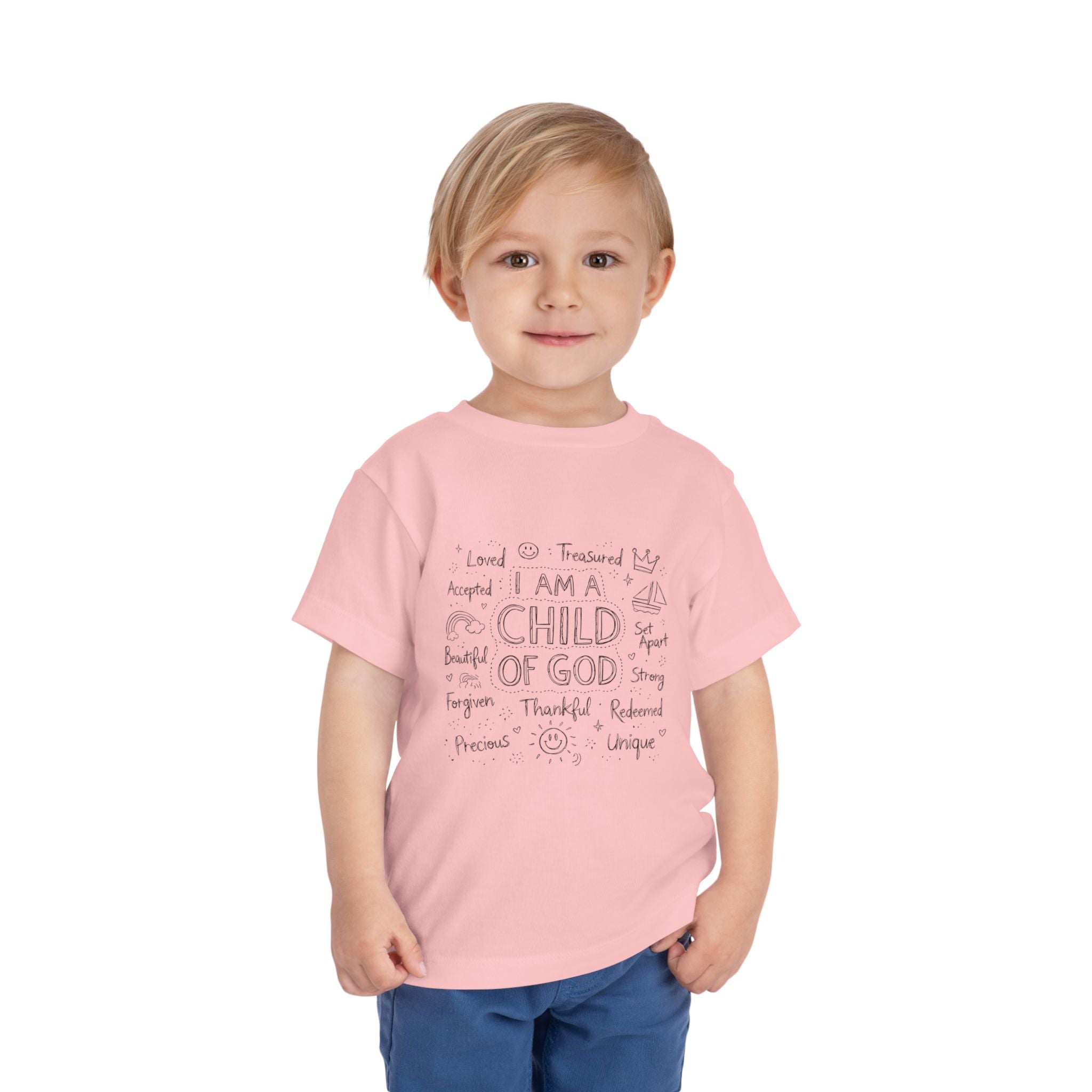Toddler Tee — "I Am a Child of God" Inspirational Faith Shirt