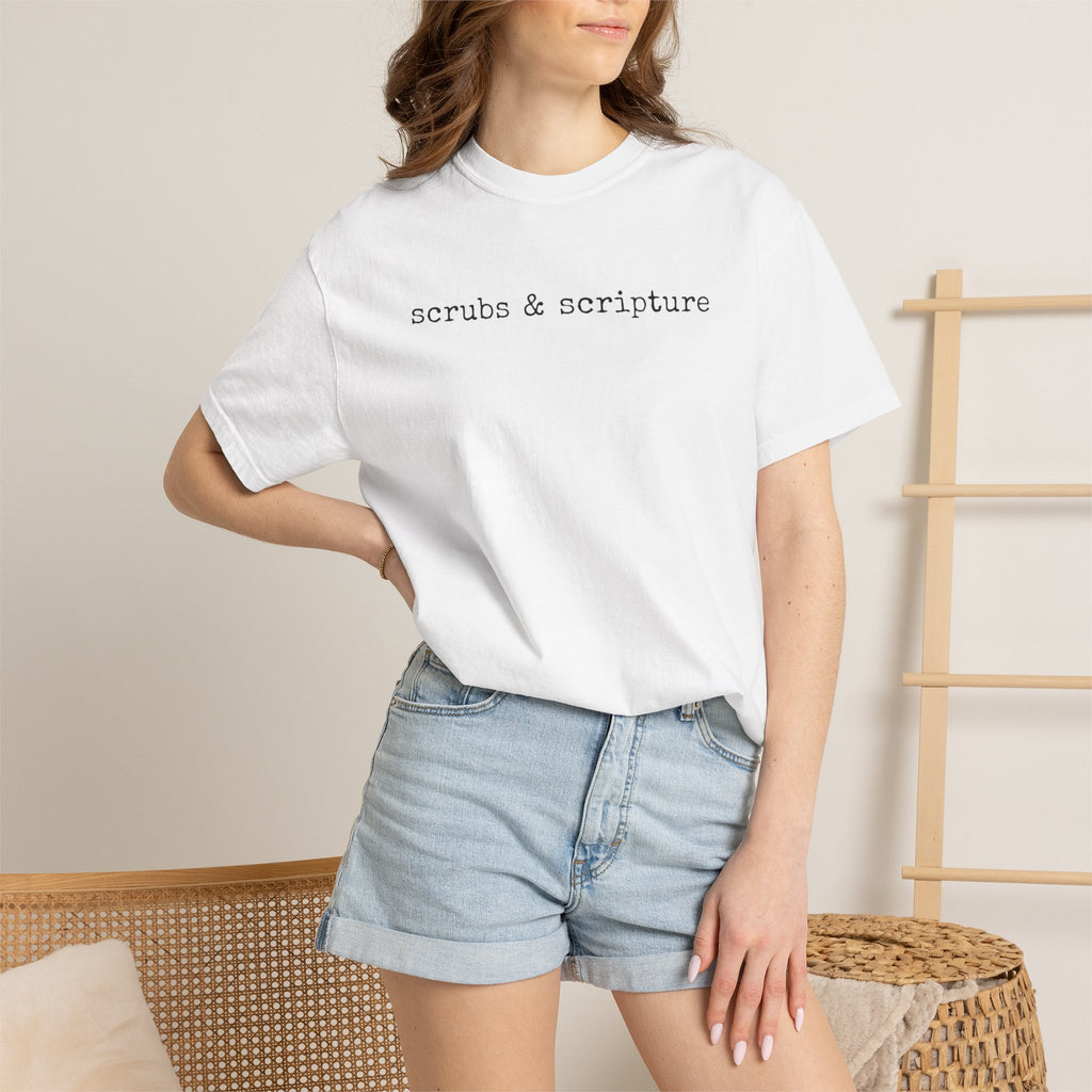 Scrubs & Scripture Tee – Christian Nurse Medical T-Shirt