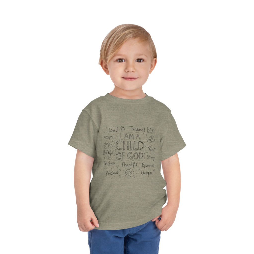 Toddler Tee — "I Am a Child of God" Inspirational Faith Shirt