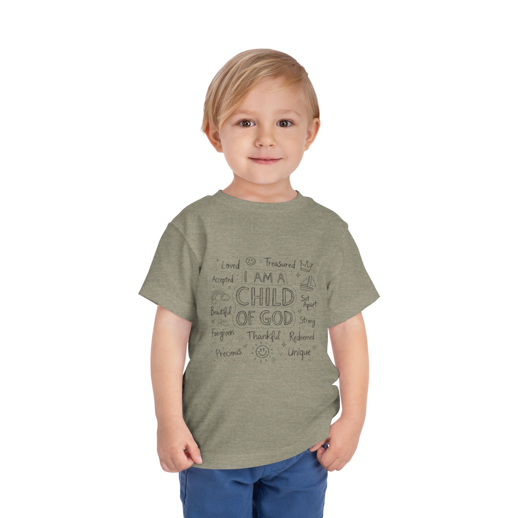 Toddler Tee — "I Am a Child of God" Inspirational Faith Shirt