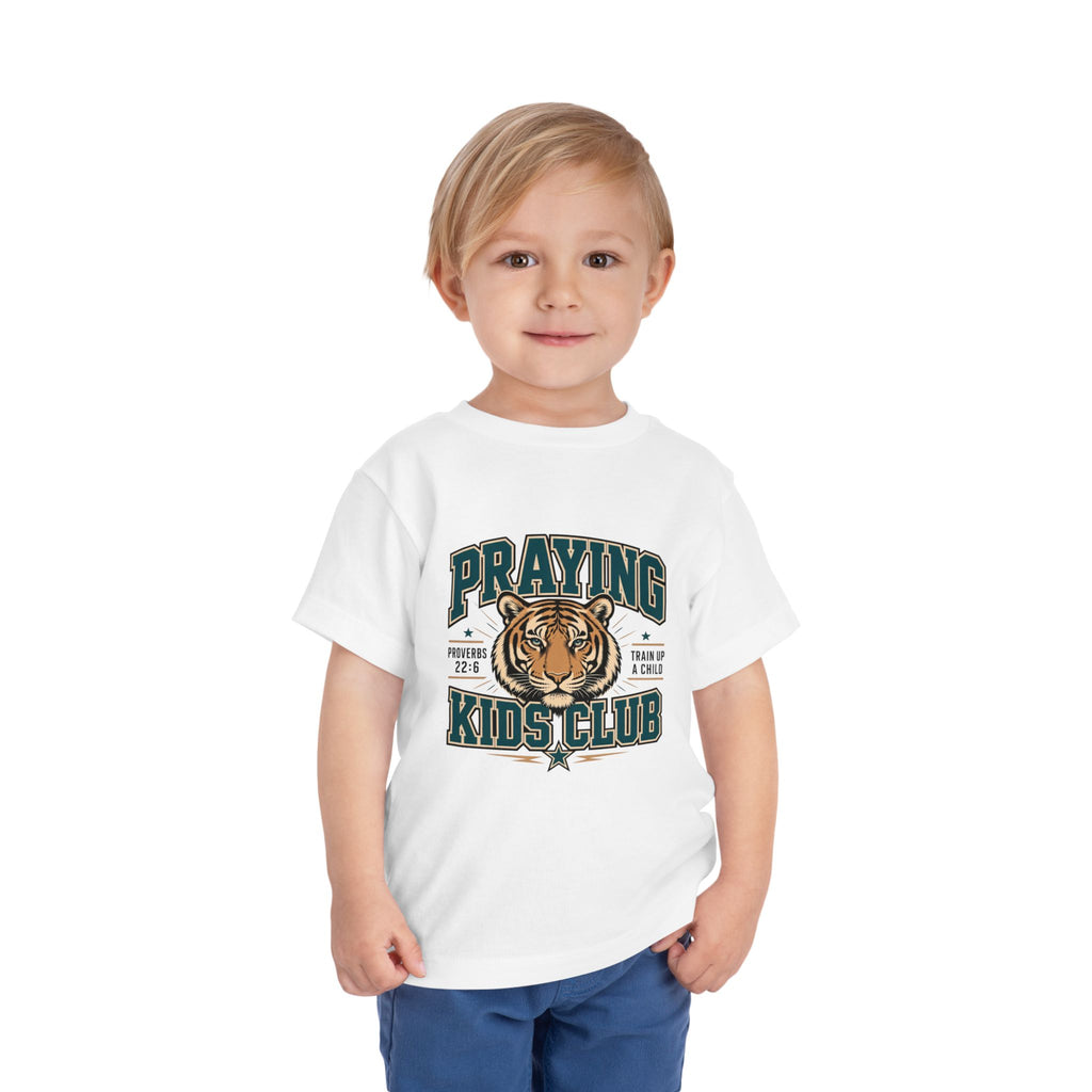 Praying Kids Club Toddler Tee — Tiger Logo Christian Youth Shirt