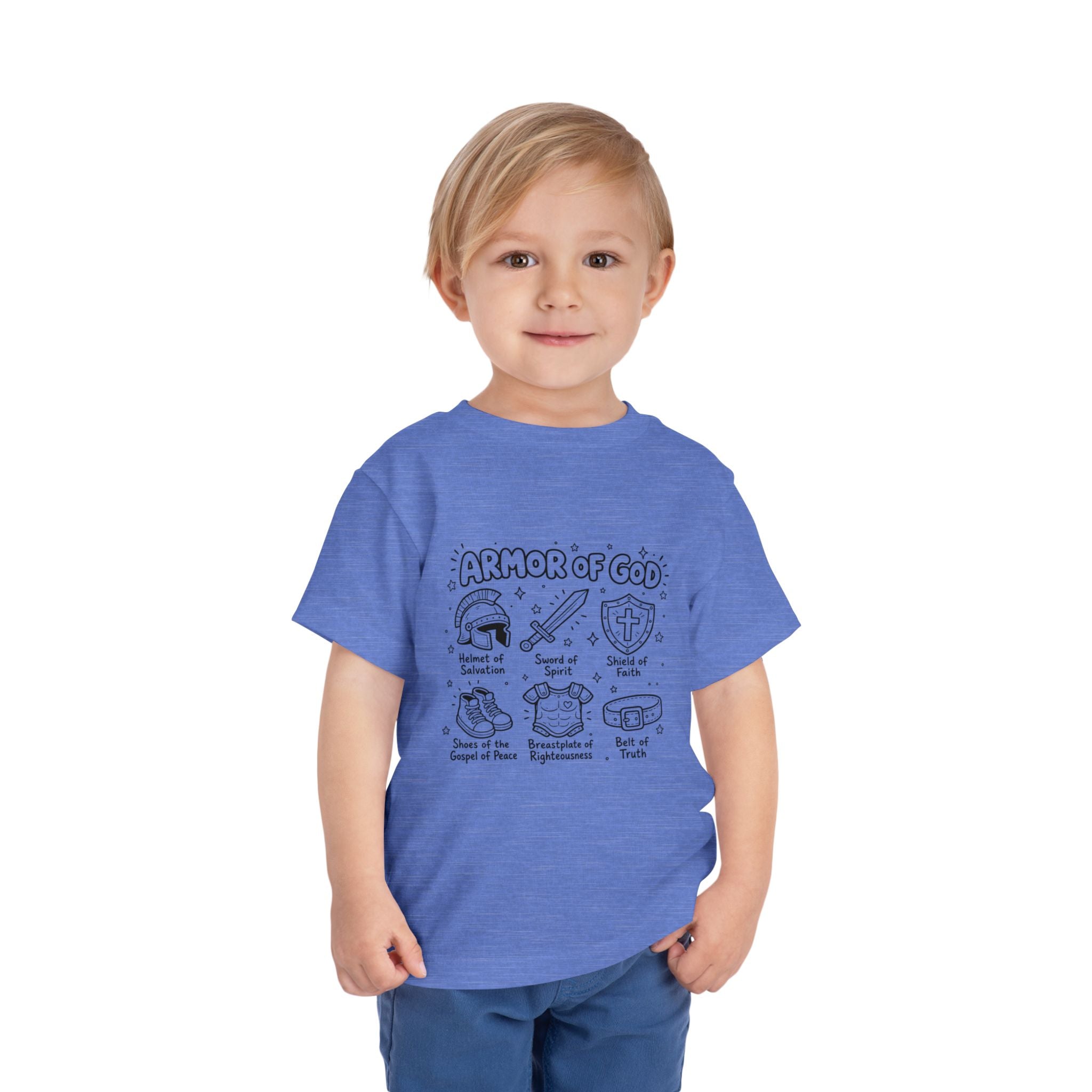 Toddler Tee — "Armor of God" Illustrated Christian Faith Shirt