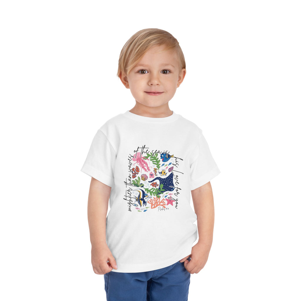 Toddler Tee — Colorful Floral Jungle Print with Playful Script