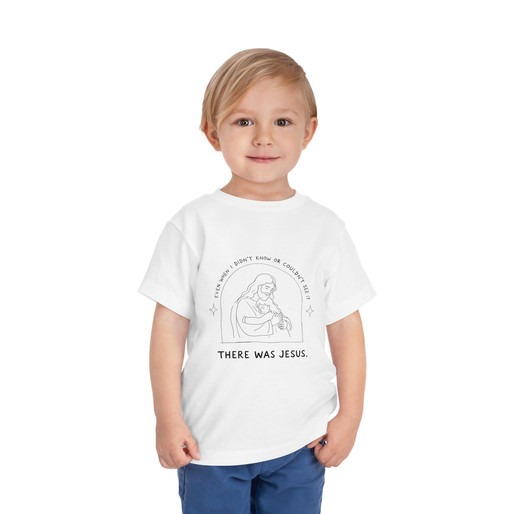 Toddler Tee — 'There Was Jesus' Mary & Baby Minimalist Christian Kids Shirt
