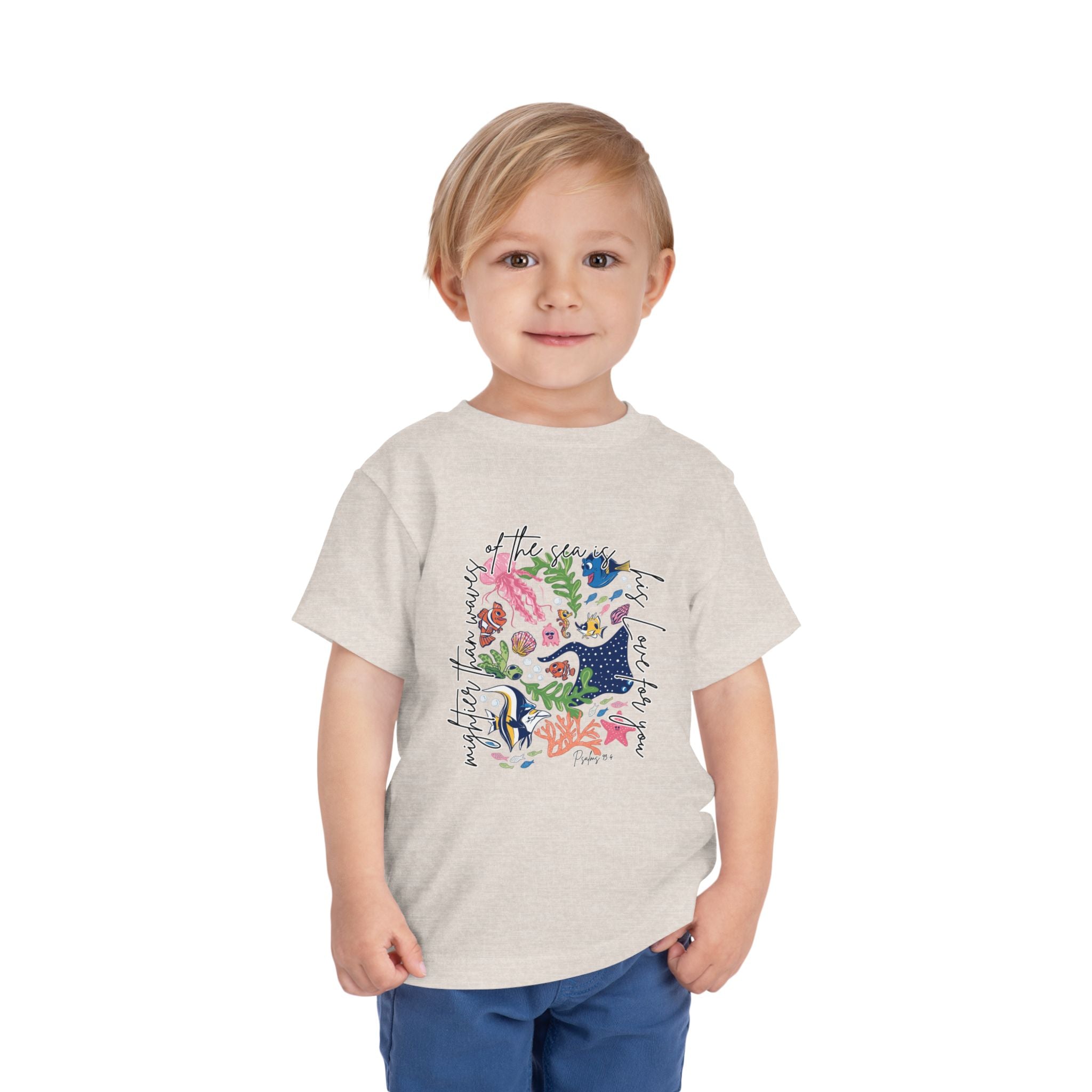 Toddler Tee — Colorful Floral Jungle Print with Playful Script