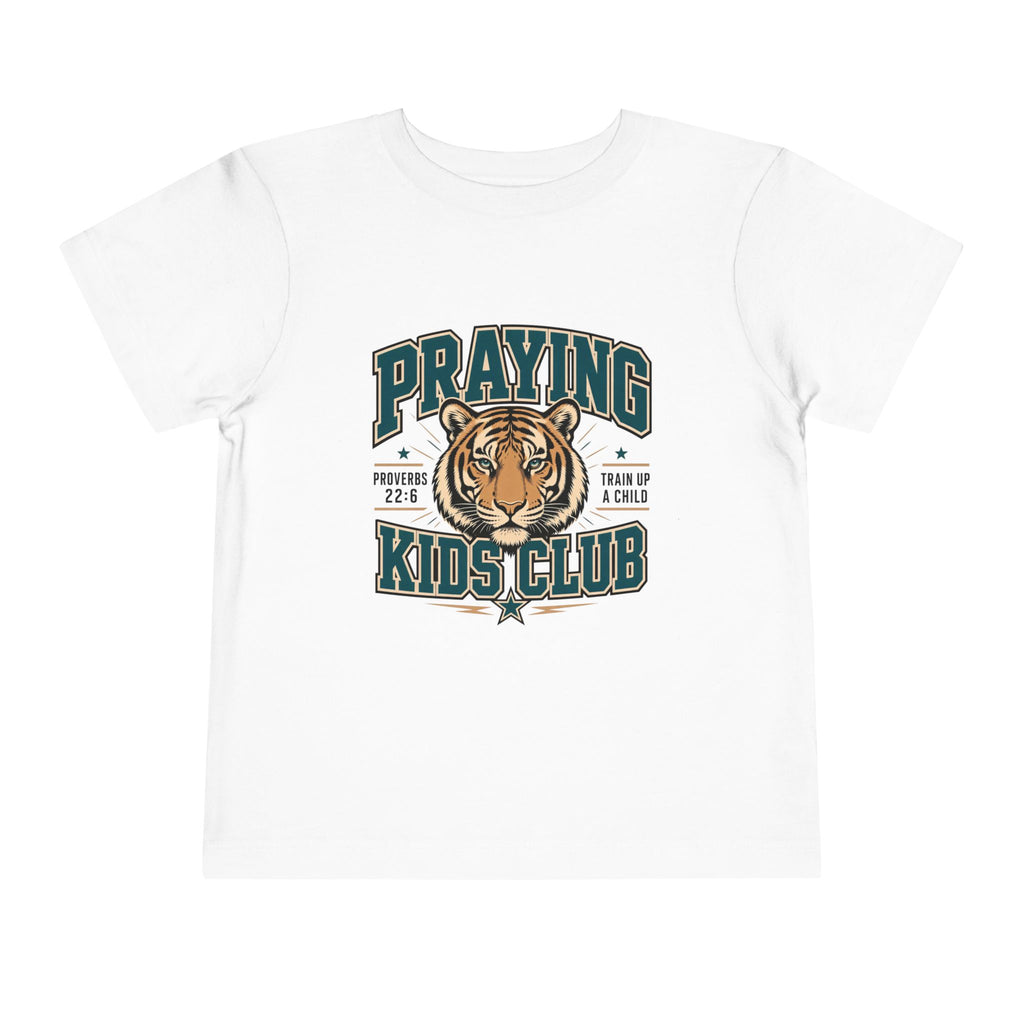 Praying Kids Club Toddler Tee — Tiger Logo Christian Youth Shirt