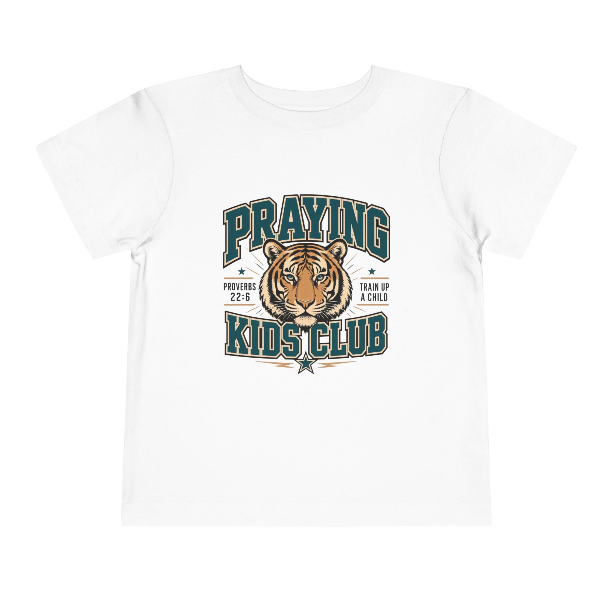 Praying Kids Club Toddler Tee — Tiger Logo Christian Youth Shirt
