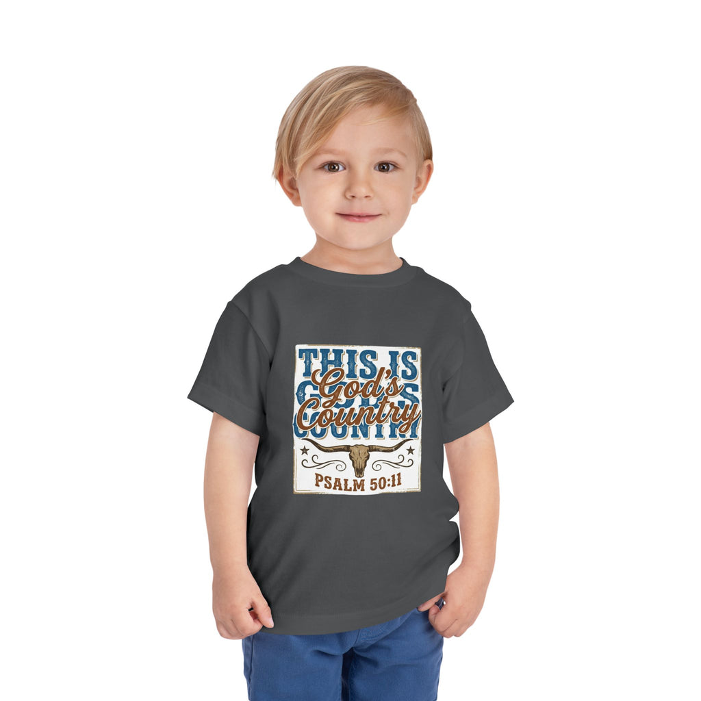 Toddler Tee - "This Is God’s Country" Psalm 50:11 Christian Kids Shirt