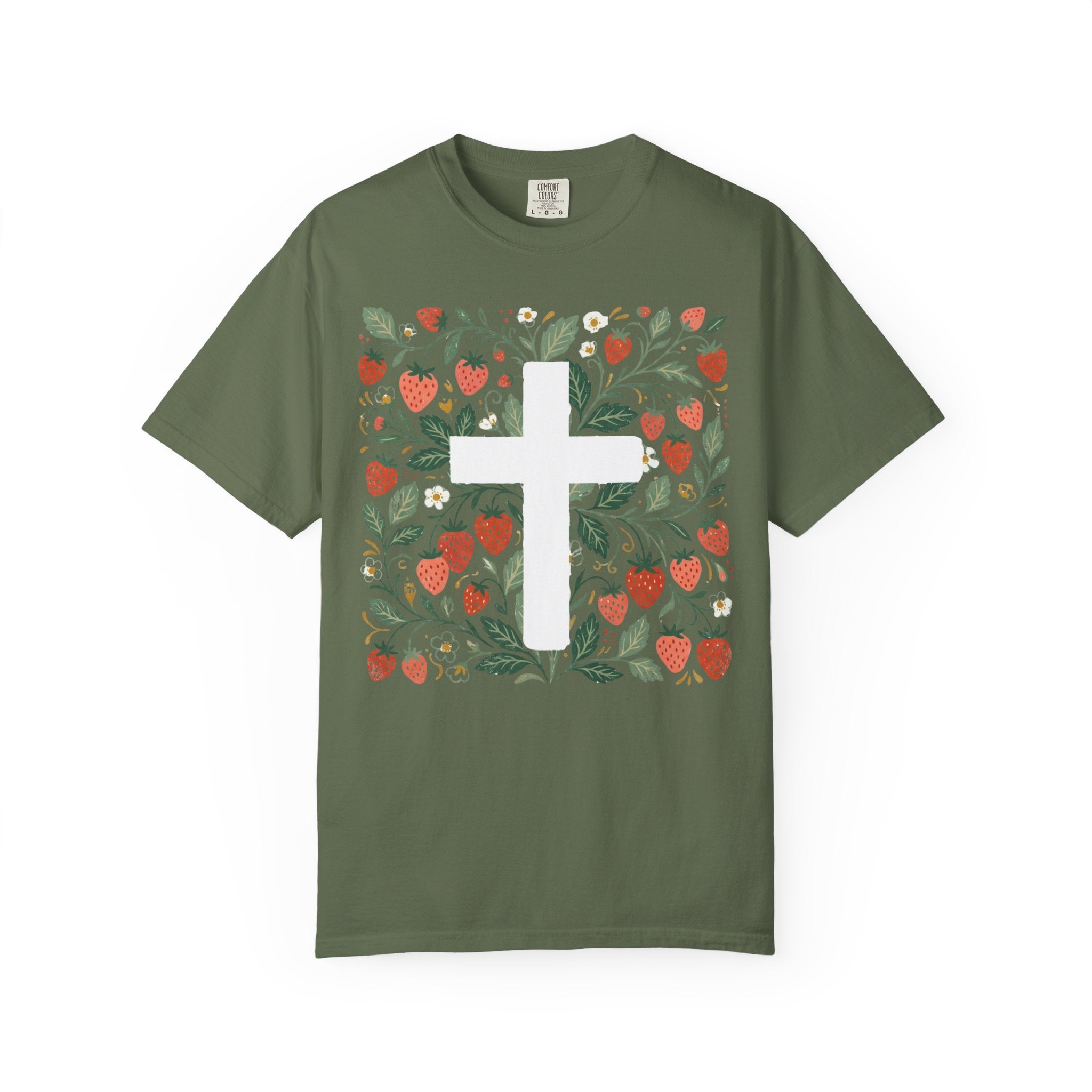 Strawberry Floral Cross