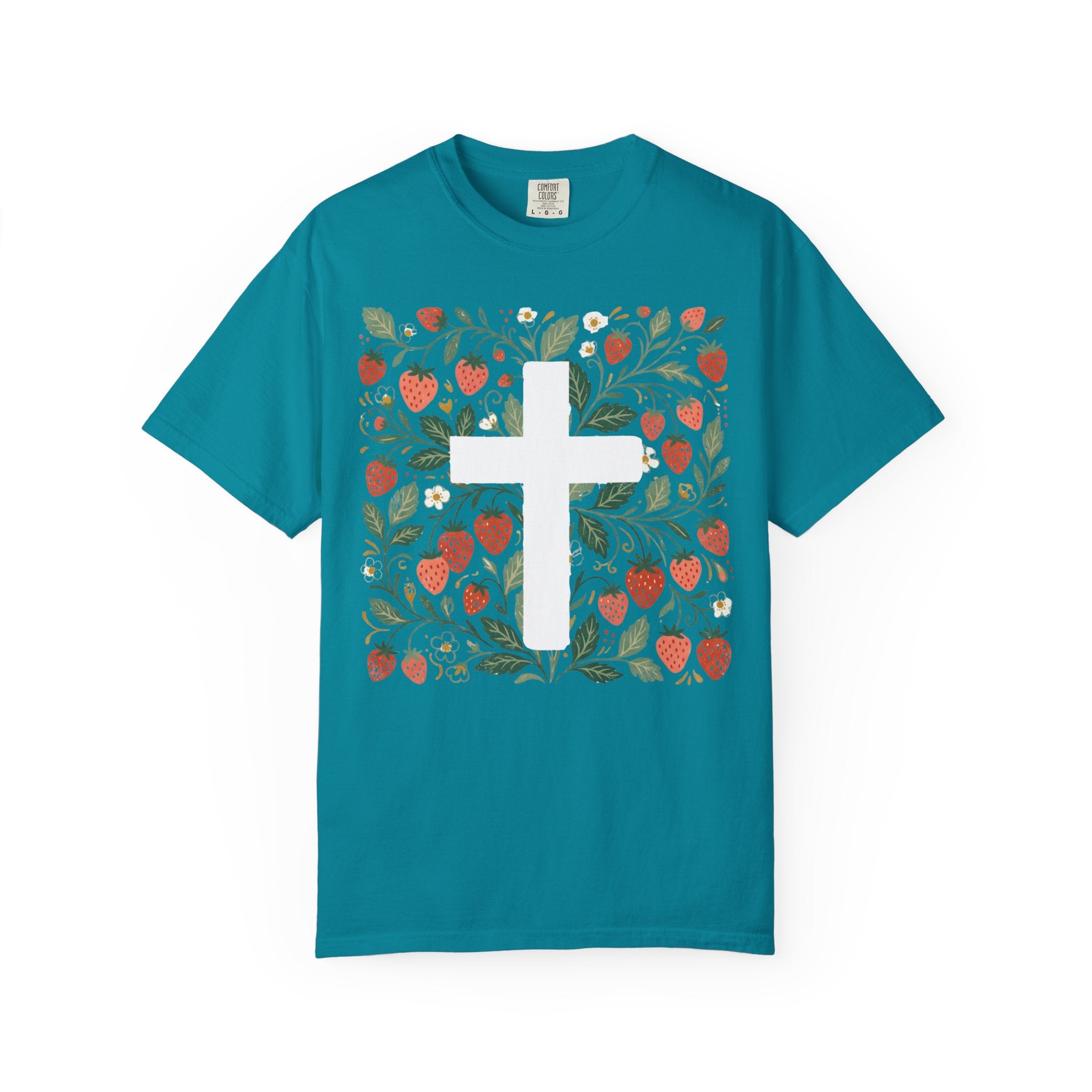 Strawberry Floral Cross
