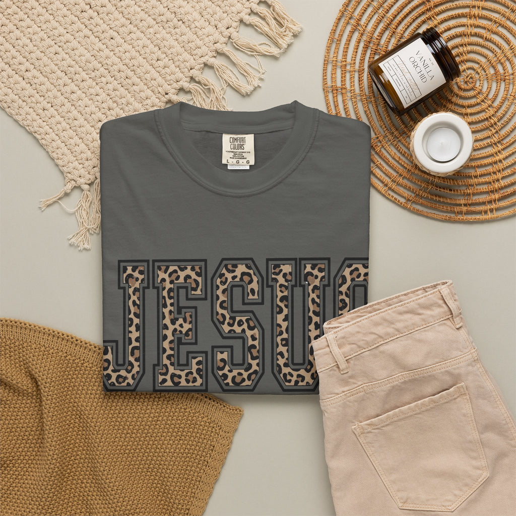 Jesus Leopard Varsity T‑Shirt