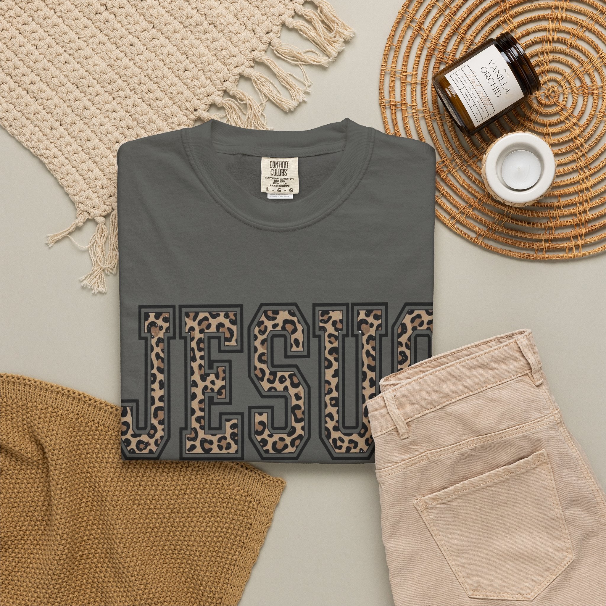 Jesus Leopard Varsity T‑Shirt