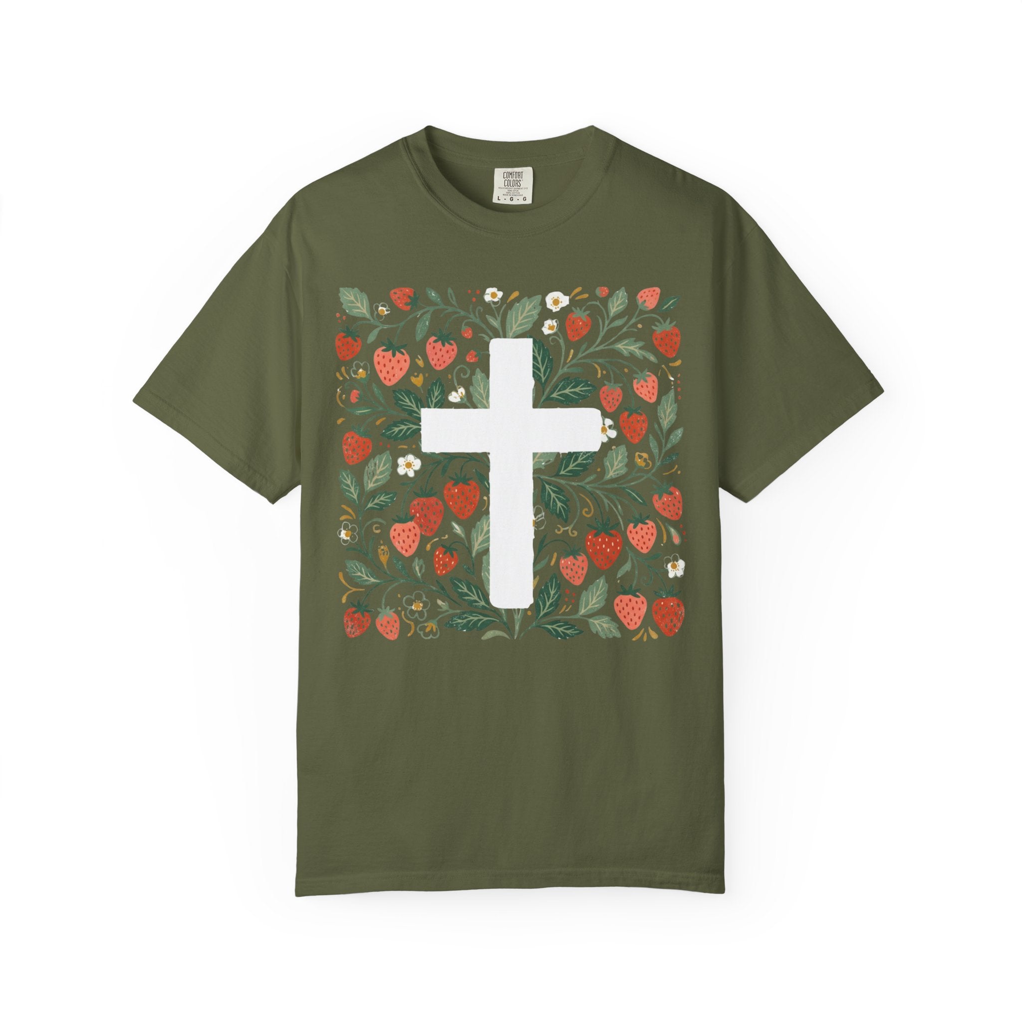 Strawberry Floral Cross