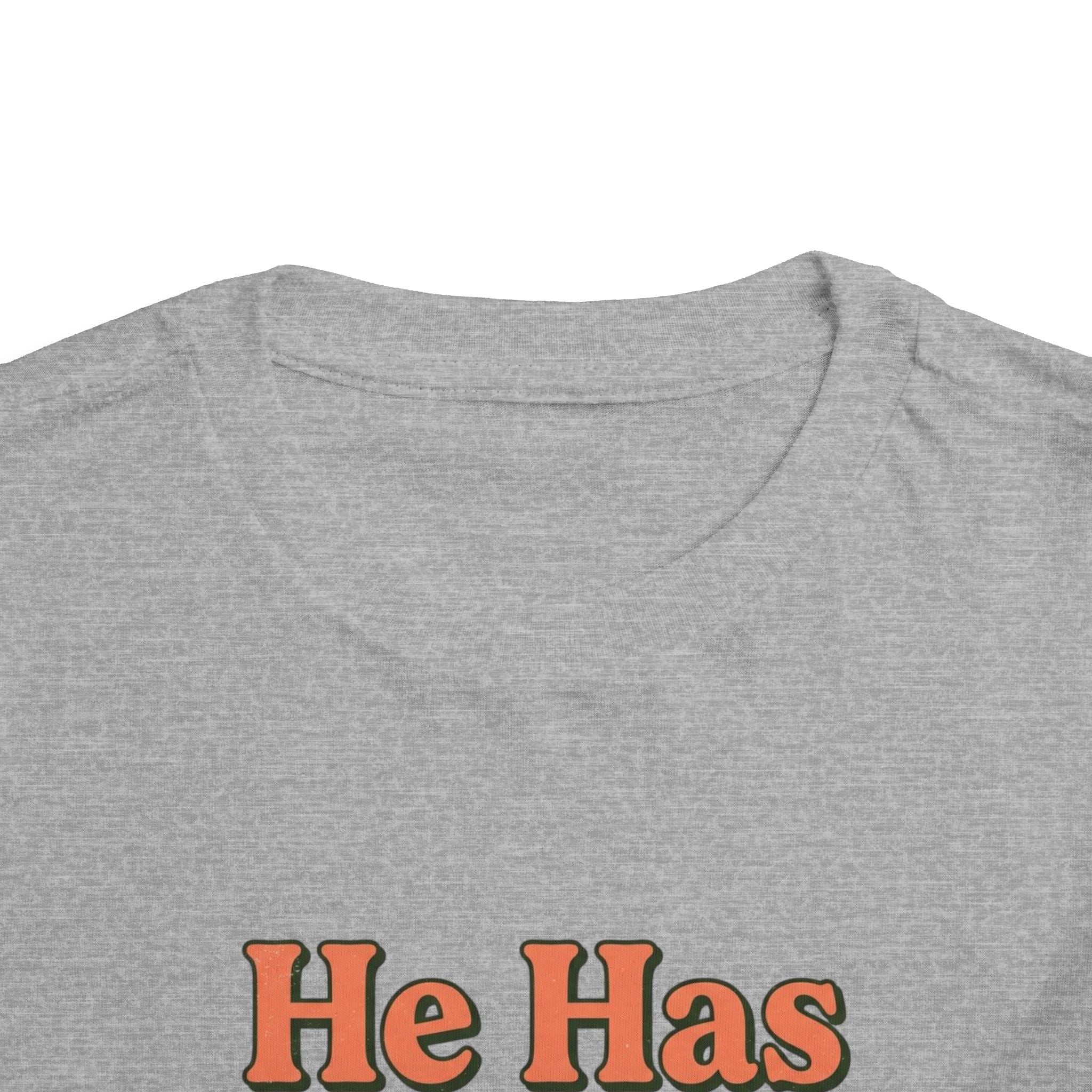 He Has Risen Toddler Tee - Christian Easter Bible Verse Shirt (Matthew 28:6)