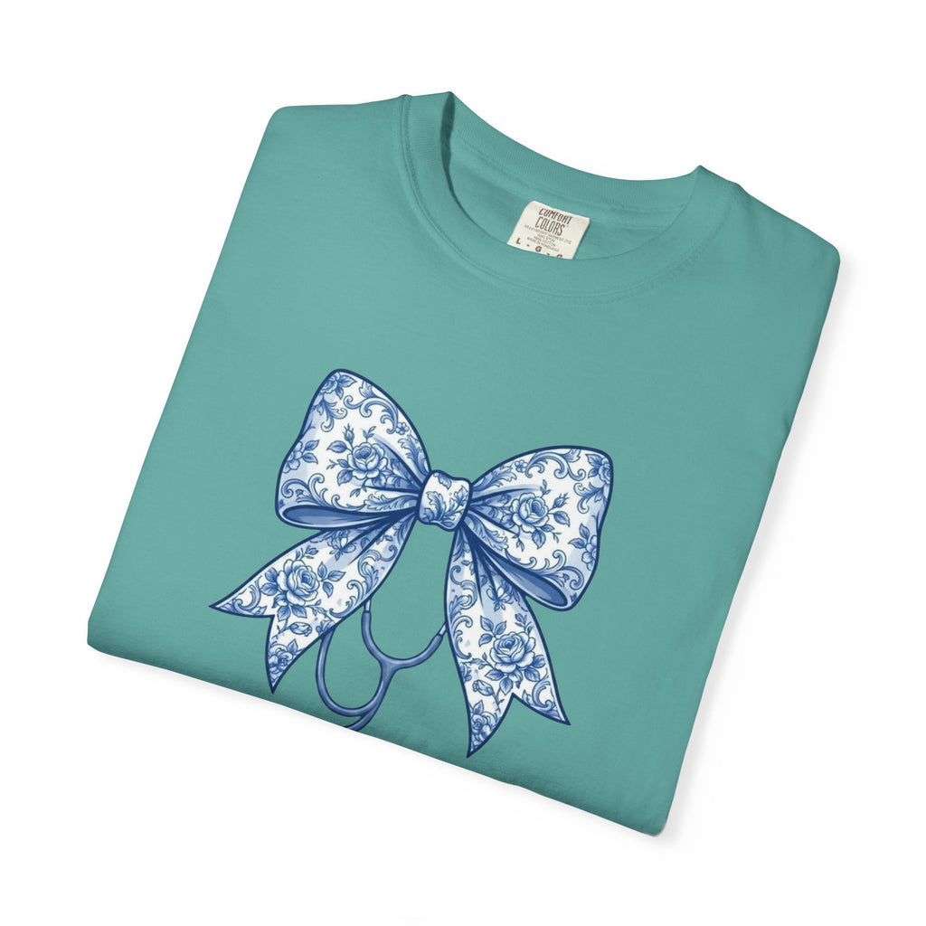 Blue Floral Bow Stethoscope
