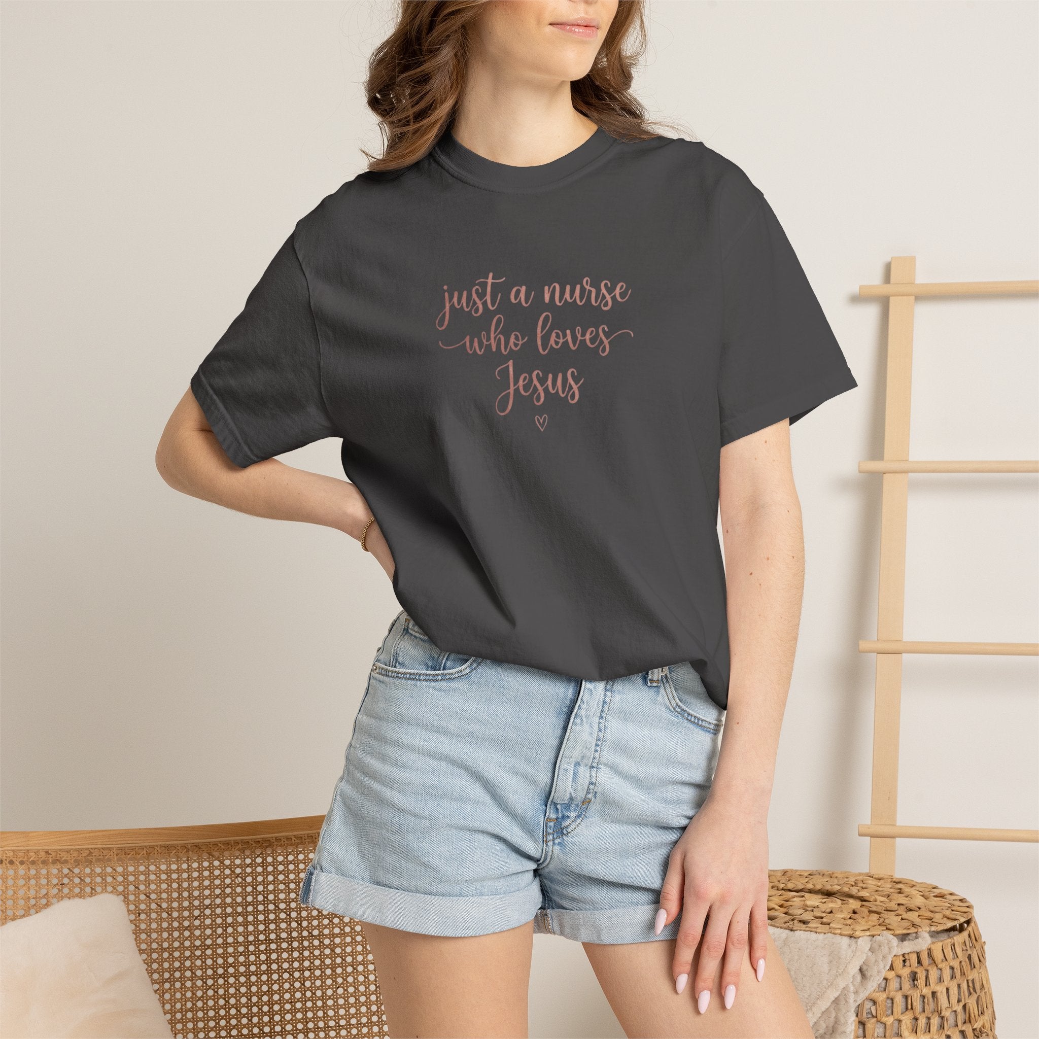 Just a Nurse Who Loves Jesus T-Shirt — Christian Nurse Gift